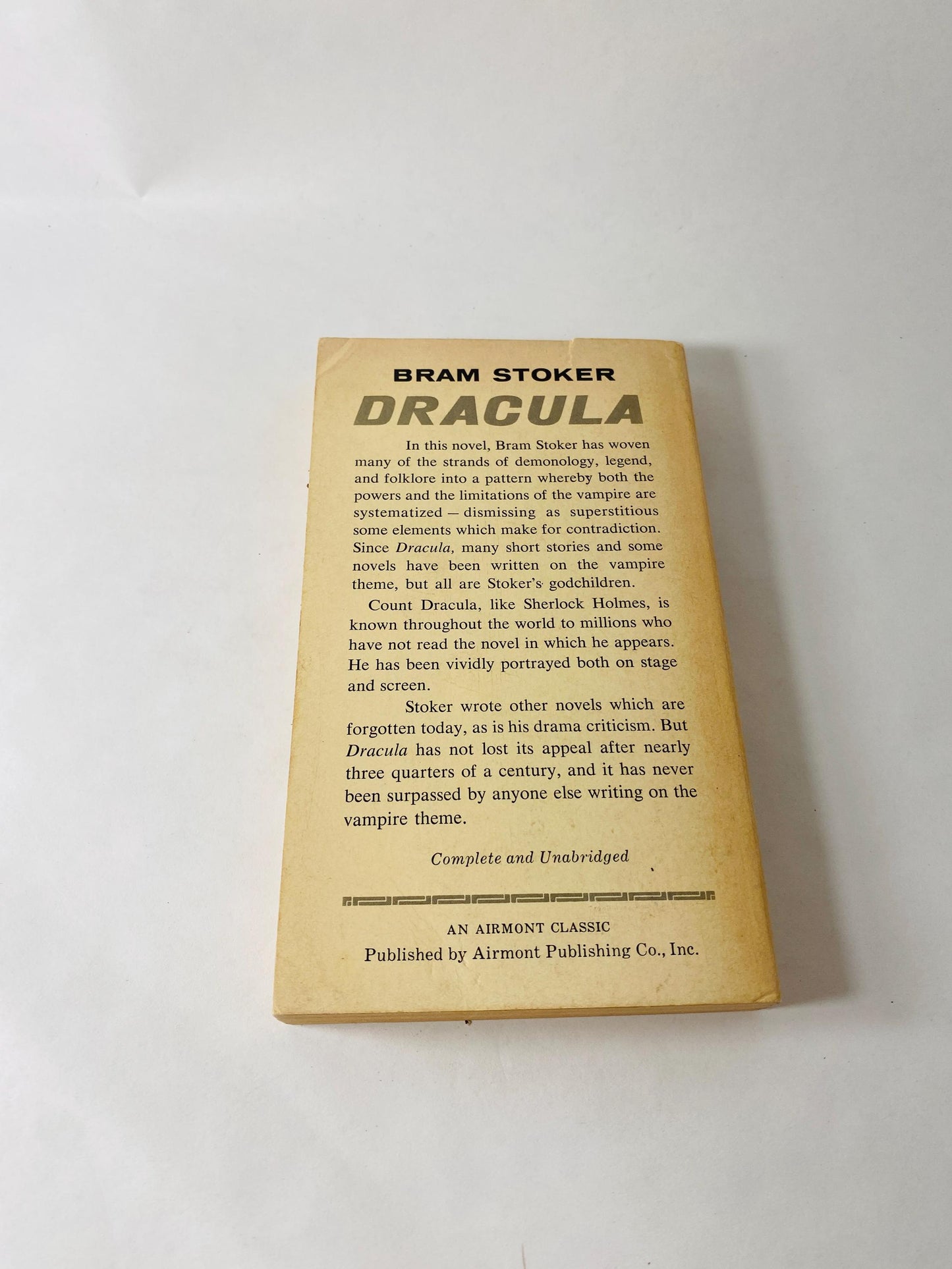 Dracula vintage Airmont paperback book by Bram Stoker circa 1965 collector gift Gothic gift emo goth. Black blue home decor