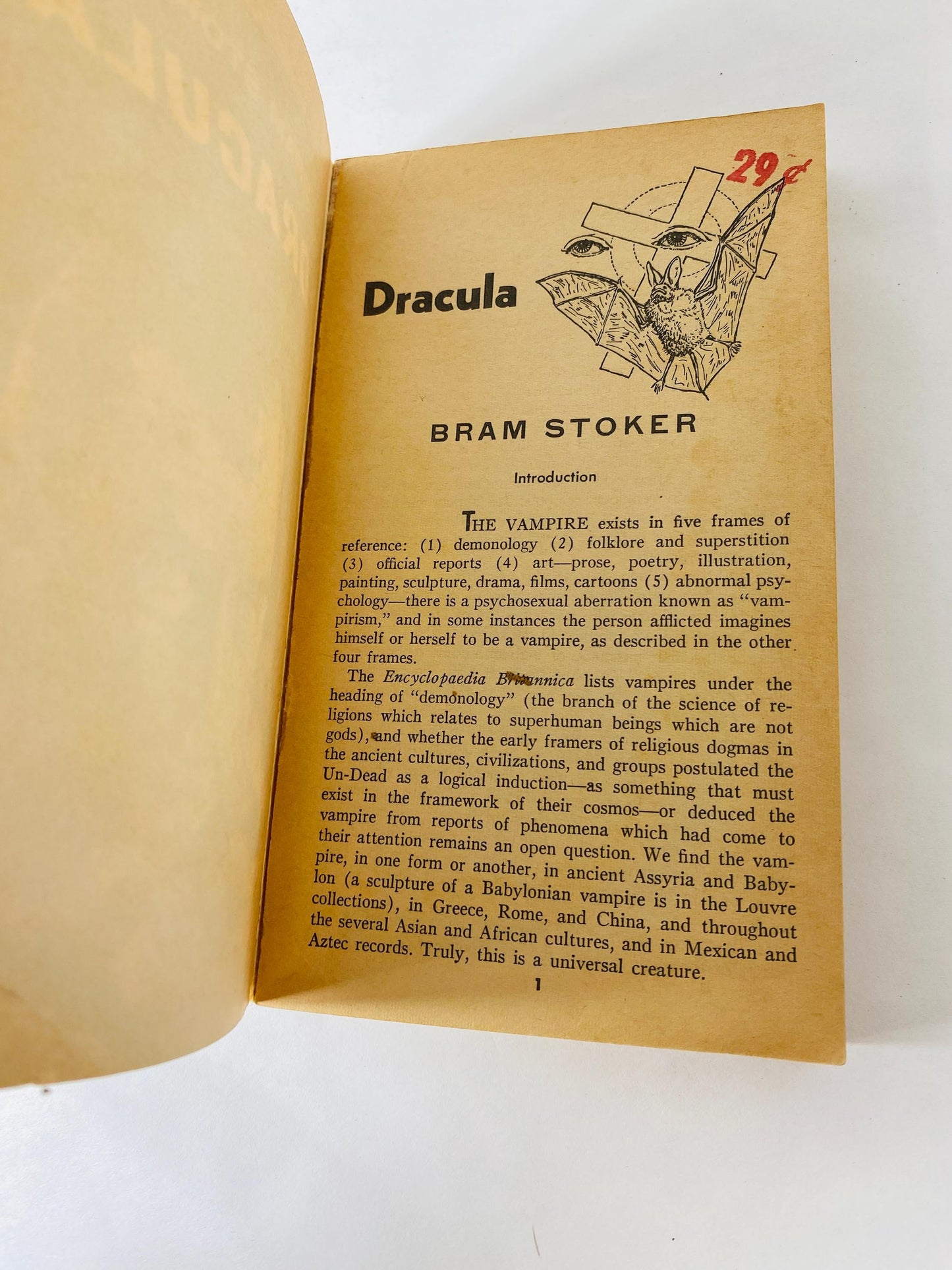 Dracula vintage Airmont paperback book by Bram Stoker circa 1965 collector gift Gothic gift emo goth. Black blue home decor