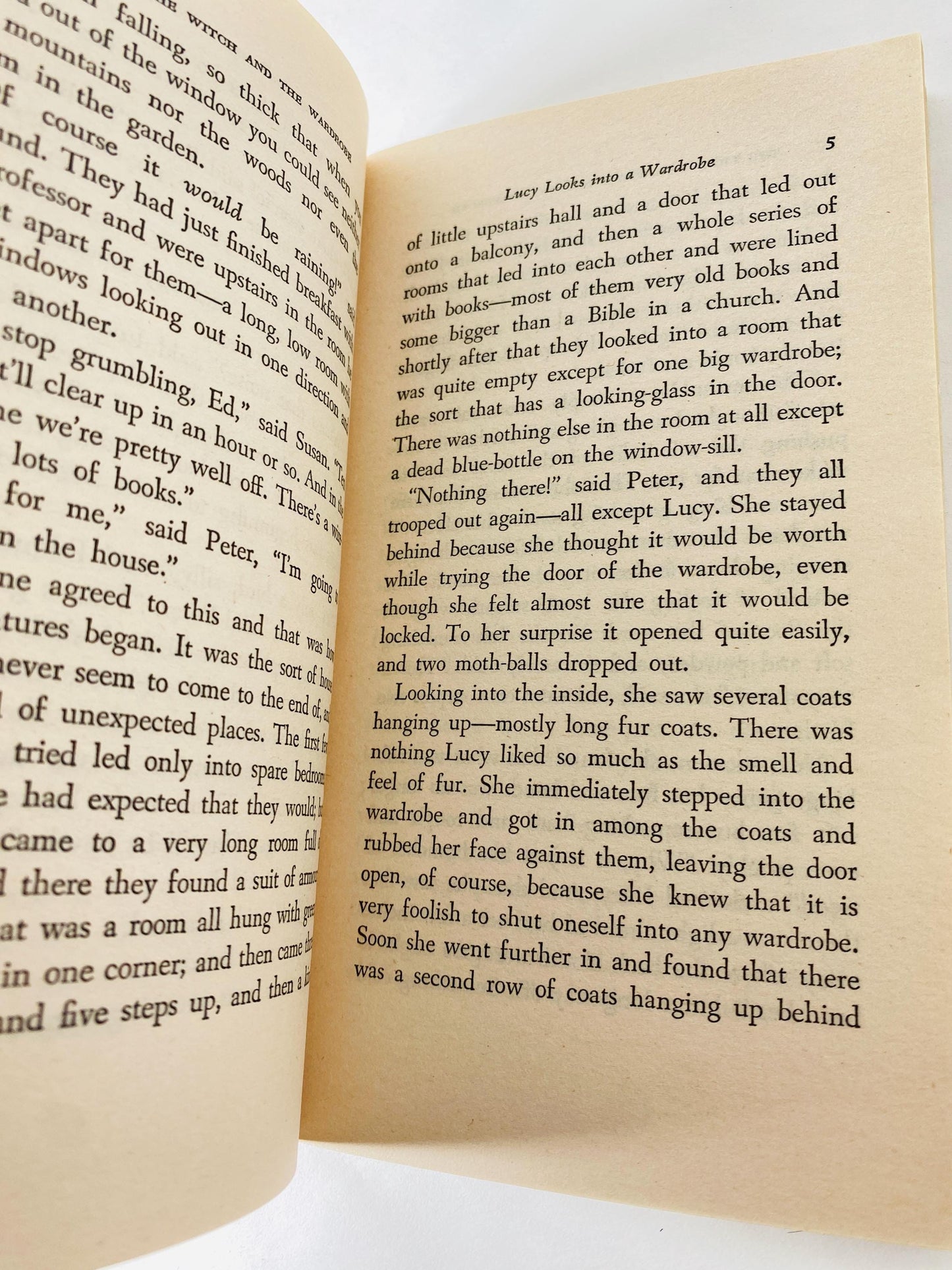 Chronicles of Narnia by CS Lewis Lion, the Witch and the Wardrobe vintage paperback book circa 1970 Collier science fiction Fantasy