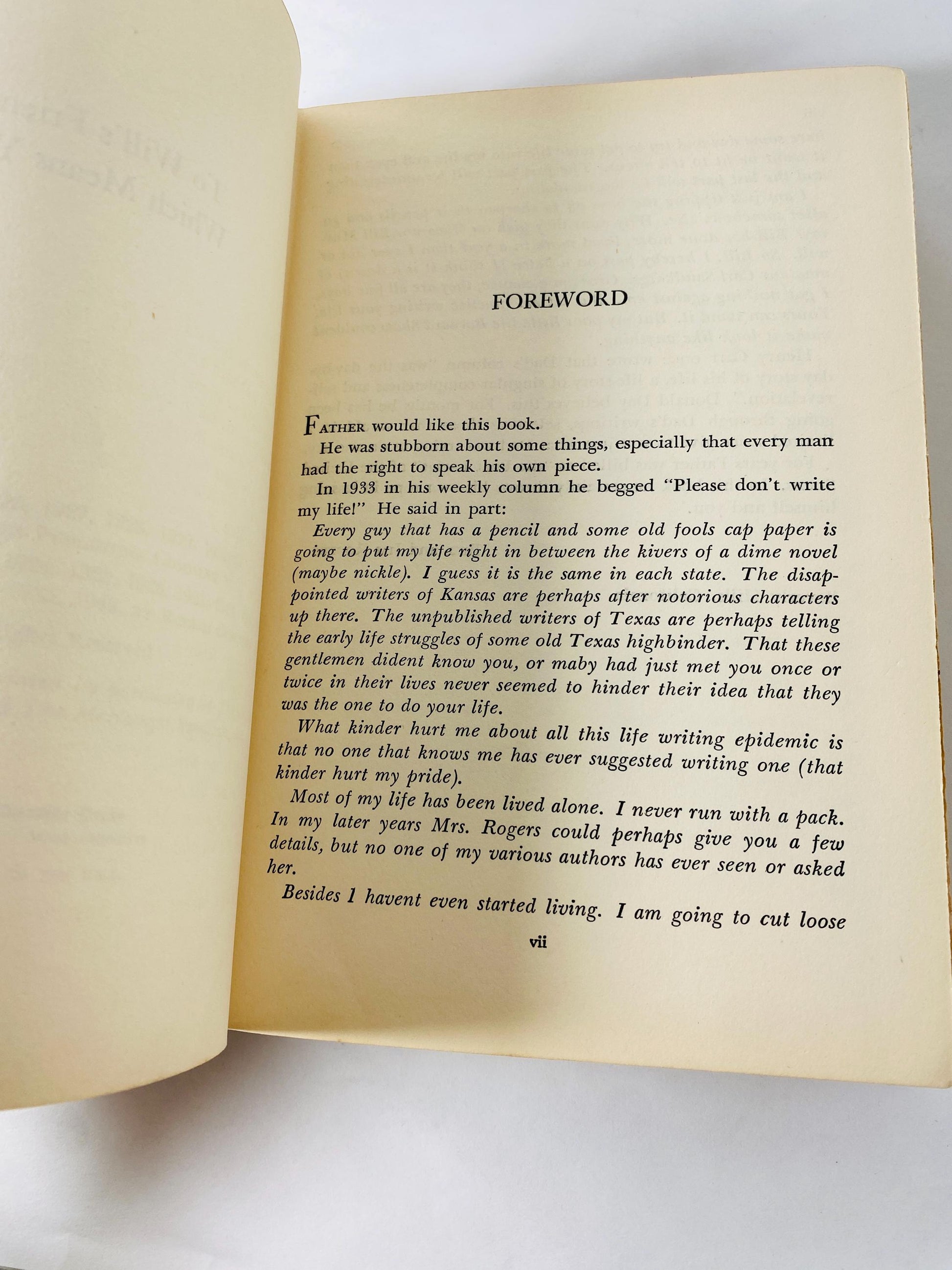 1949 Autobiography of Will Rogers vintage book by Donald Day Humorist Cowboy Philosopher