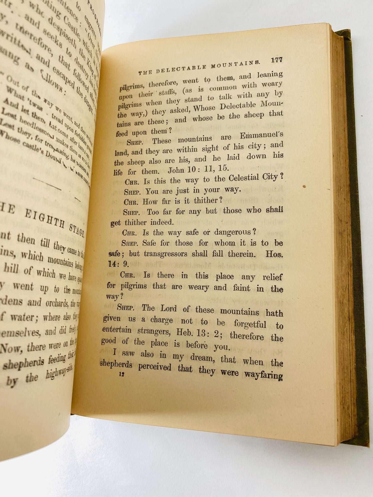 1886 Victorian Pilgrim's Progress Holy War by John Bunyan vintage book inscribed to Minnie Martin from Miss Laura Christian grace sinners