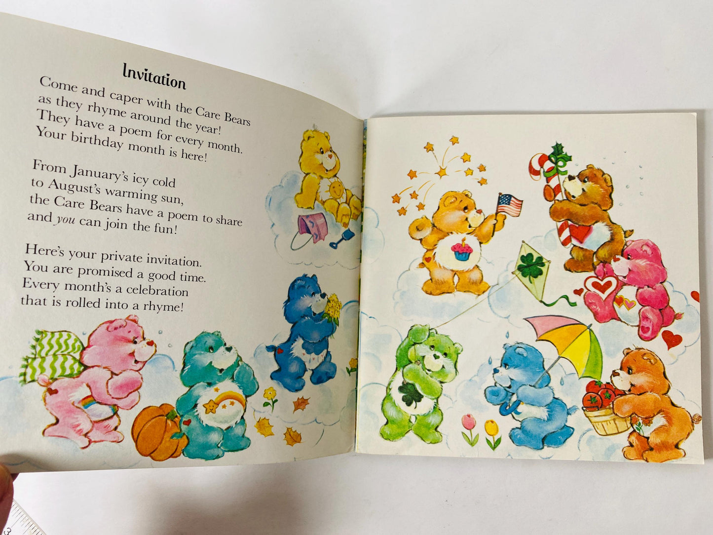 Month by Month Care Bears book of poems. Vintage book by Bobbi Katz circa 1984