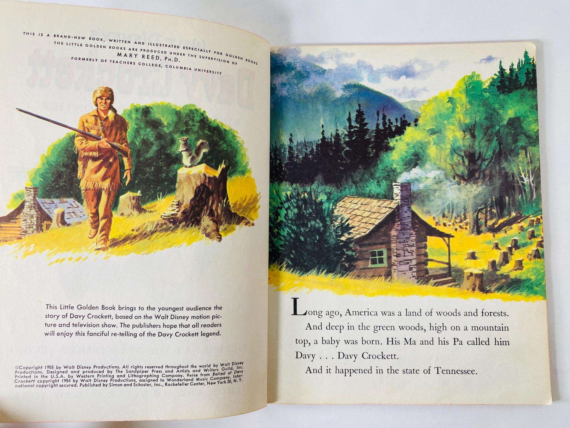 Davy Crockett vintage Little Golden Book circa 1955 Walt Disney