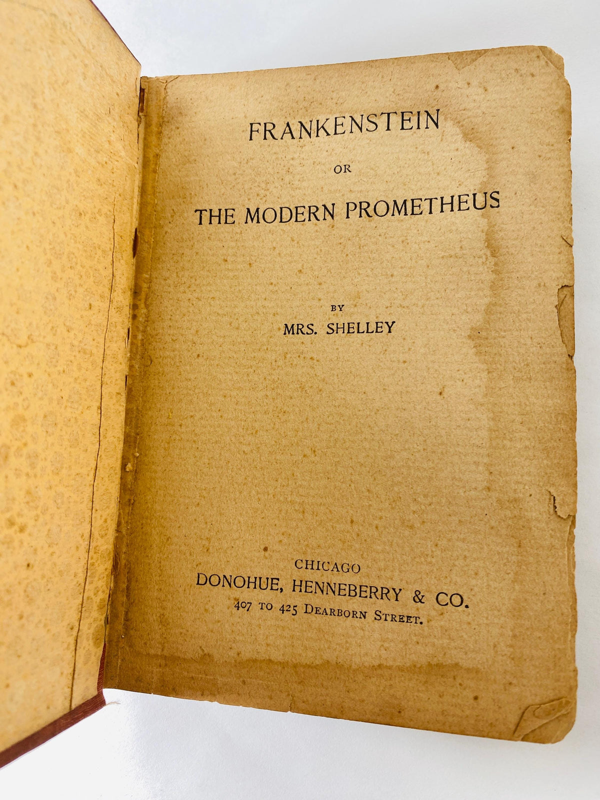 1895 Frankenstein by Mary Shelley vintage book Homewood Publishing Modern Prometheus Rare Christmas antique gift