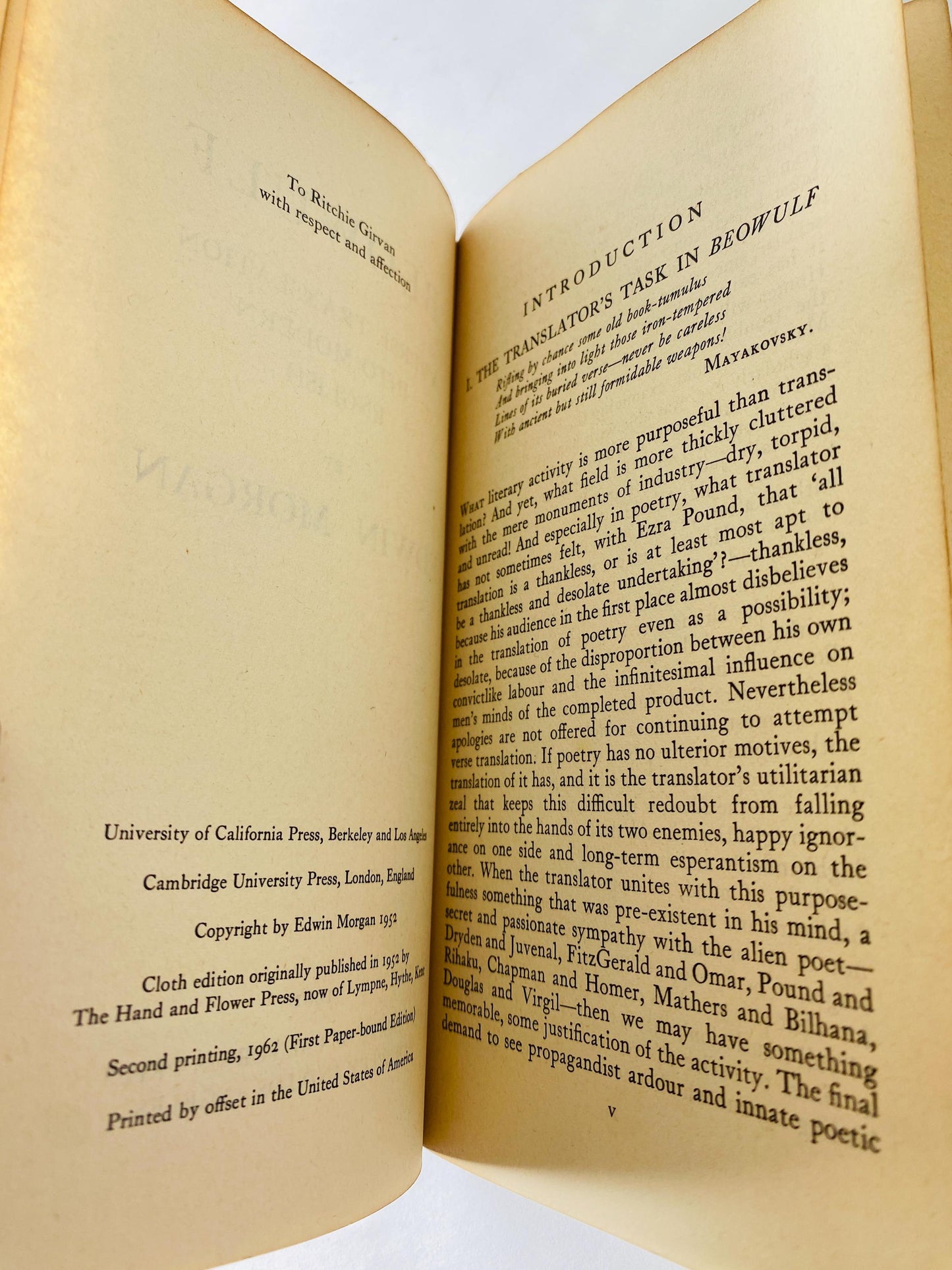 Beowulf vintage paperback book Anglo Saxon classic translated by Edwin Morgan circa 1962