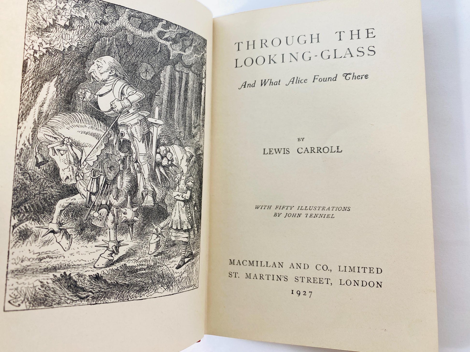 1927 Through the Looking-Glass and What Alice Found There by Lewis Carroll illustrated John Tenniel London Macmillan