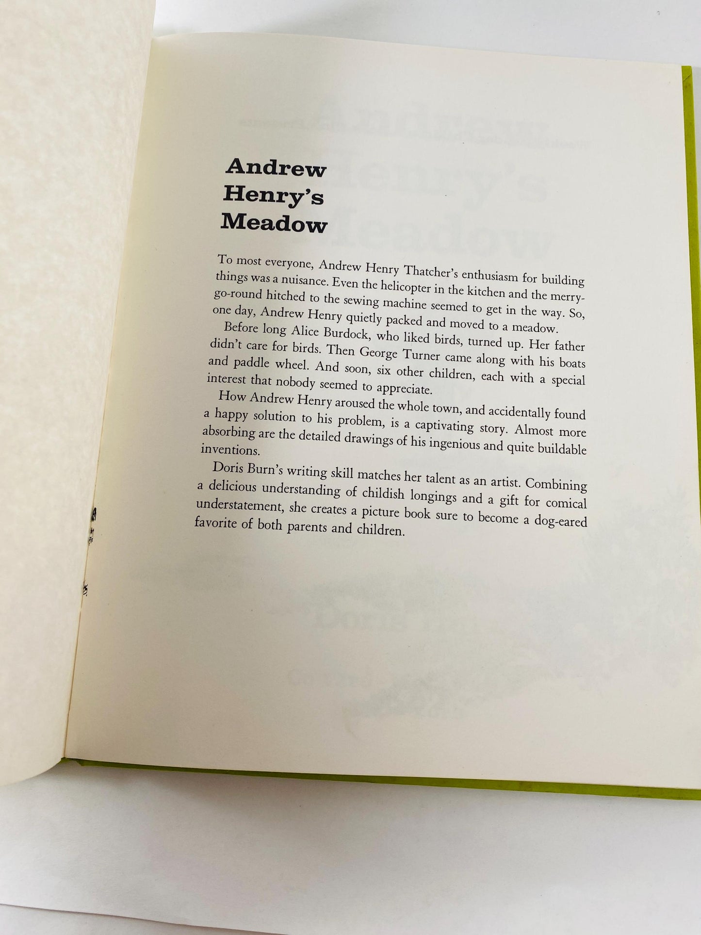 Andrew Henry's Meadow Vintage children's book by Doris Burn circa 1965 about a middle child inventor who runs away to build his own home
