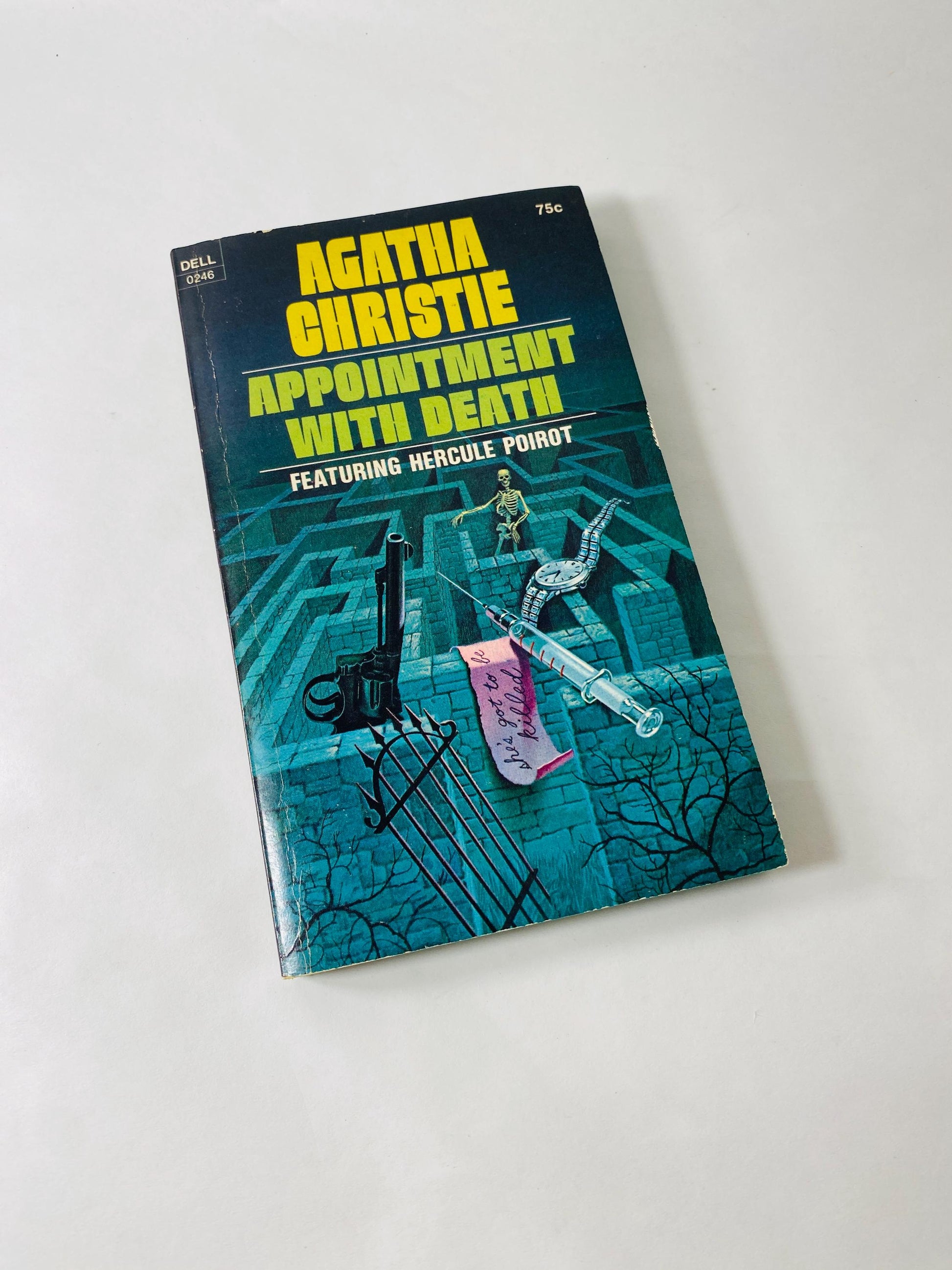 1960s 1970s Agatha Christie vintage EARLY paperback books Appointment Death Curtain Blue Train Sad Cypress Witness Prosecution Murder