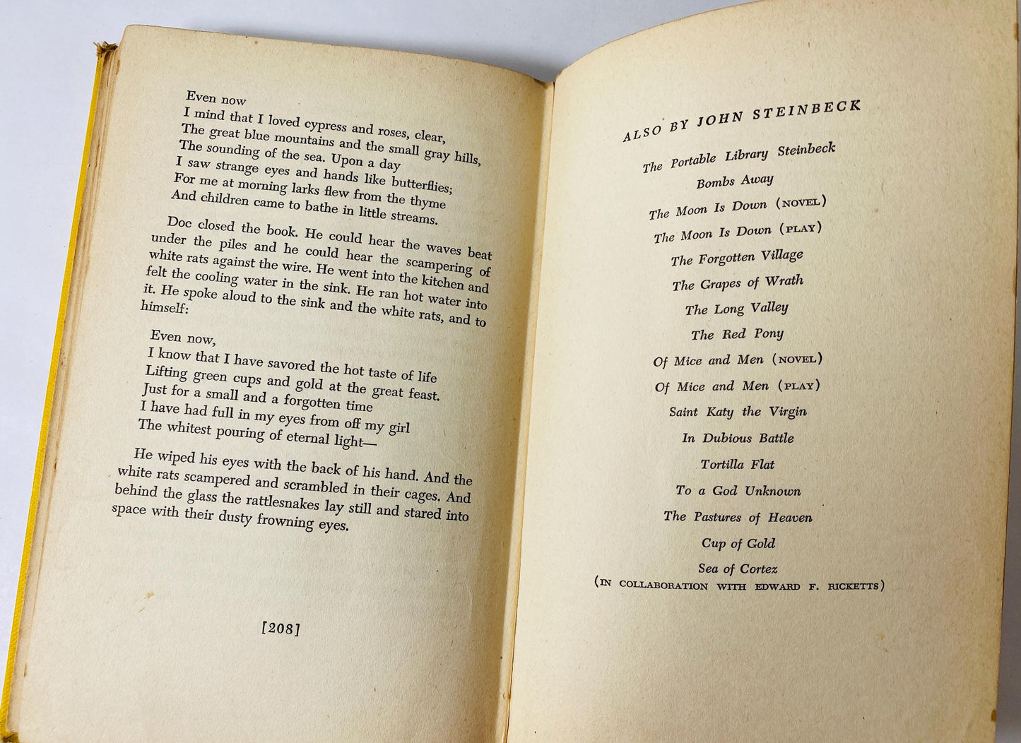 1945 John Steinbeck Cannery Row EARLY PRINTING vintage book about marginalized residents in the canning district during the Great Depression