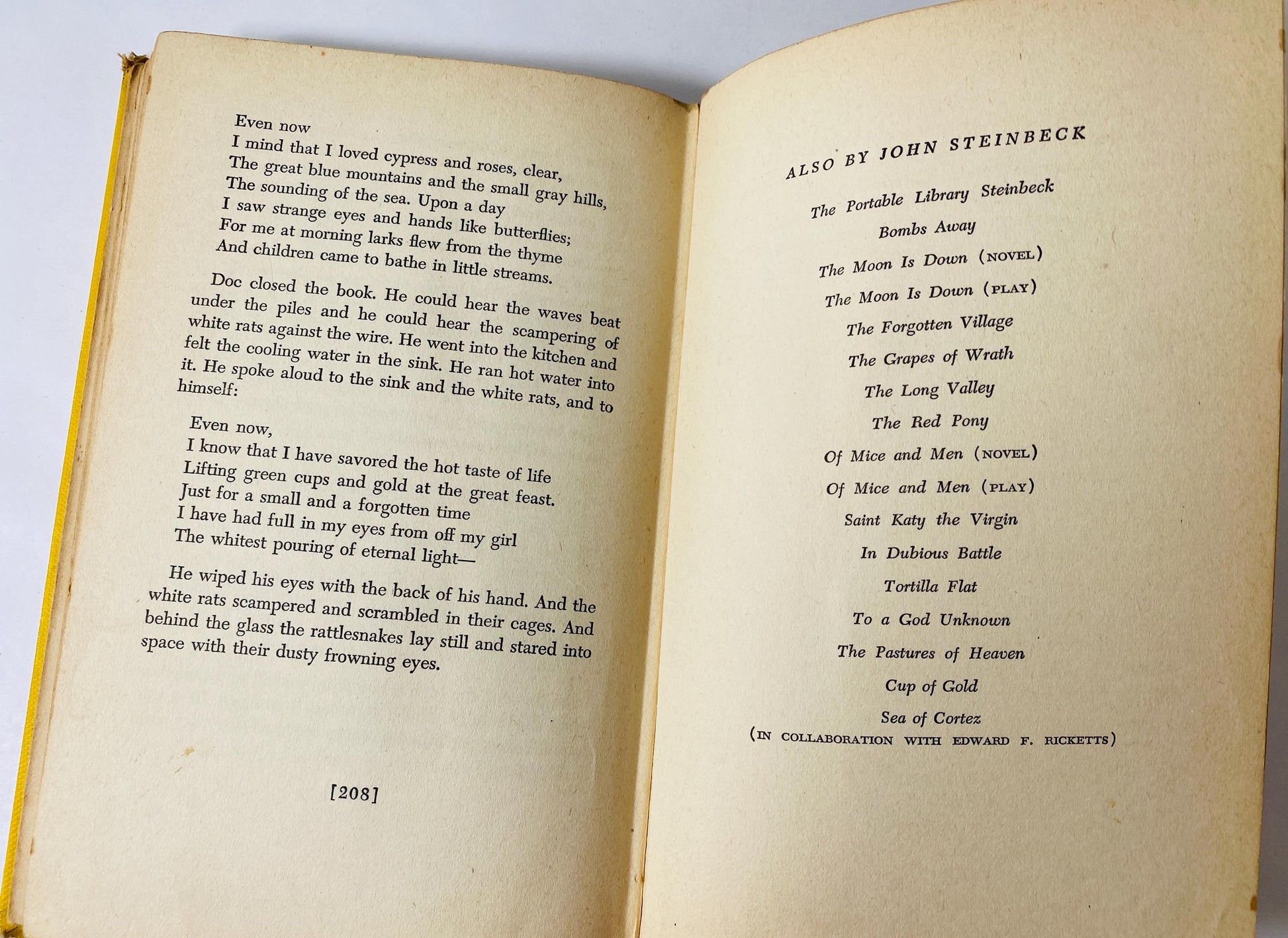 1945 John Steinbeck Cannery Row EARLY PRINTING vintage book about marginalized residents in the canning district during the Great Depression