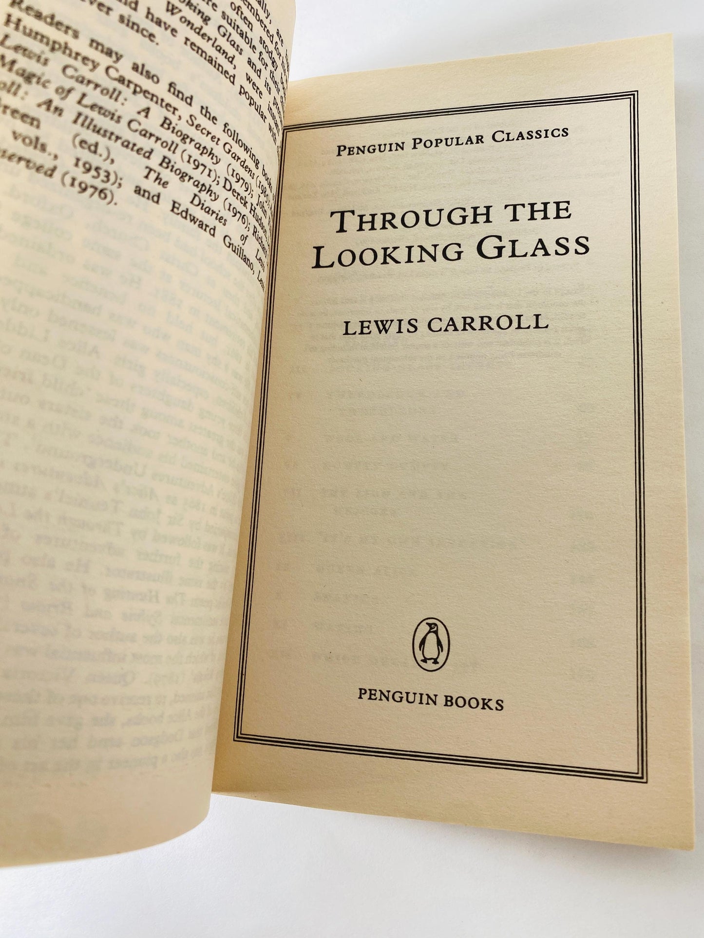 Alice in Wonderland Through the Looking Glass by Lewis Carroll vintage book circa 1976 paperback for little children.