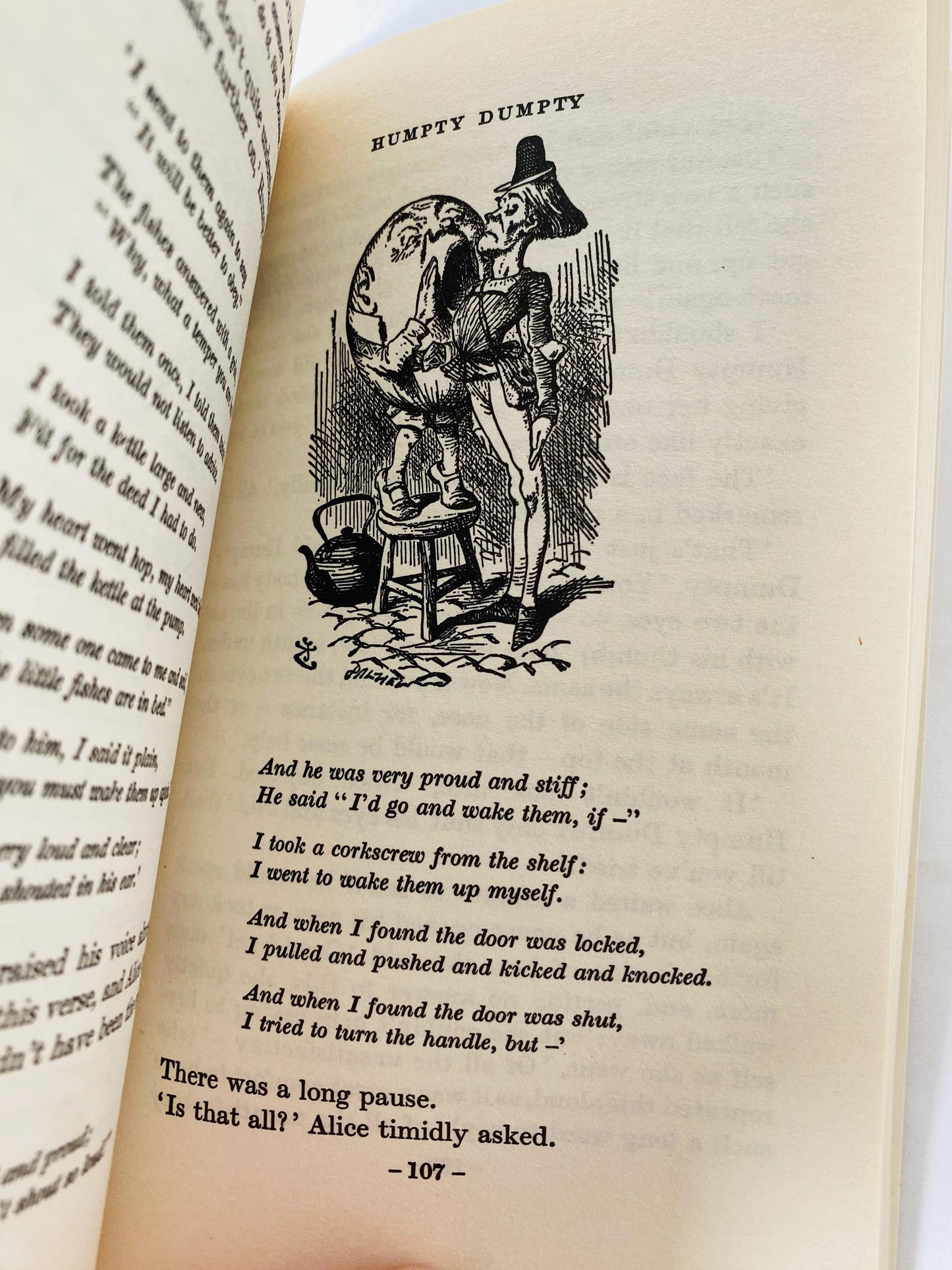 Alice in Wonderland Through the Looking Glass by Lewis Carroll vintage book circa 1976 paperback for little children.