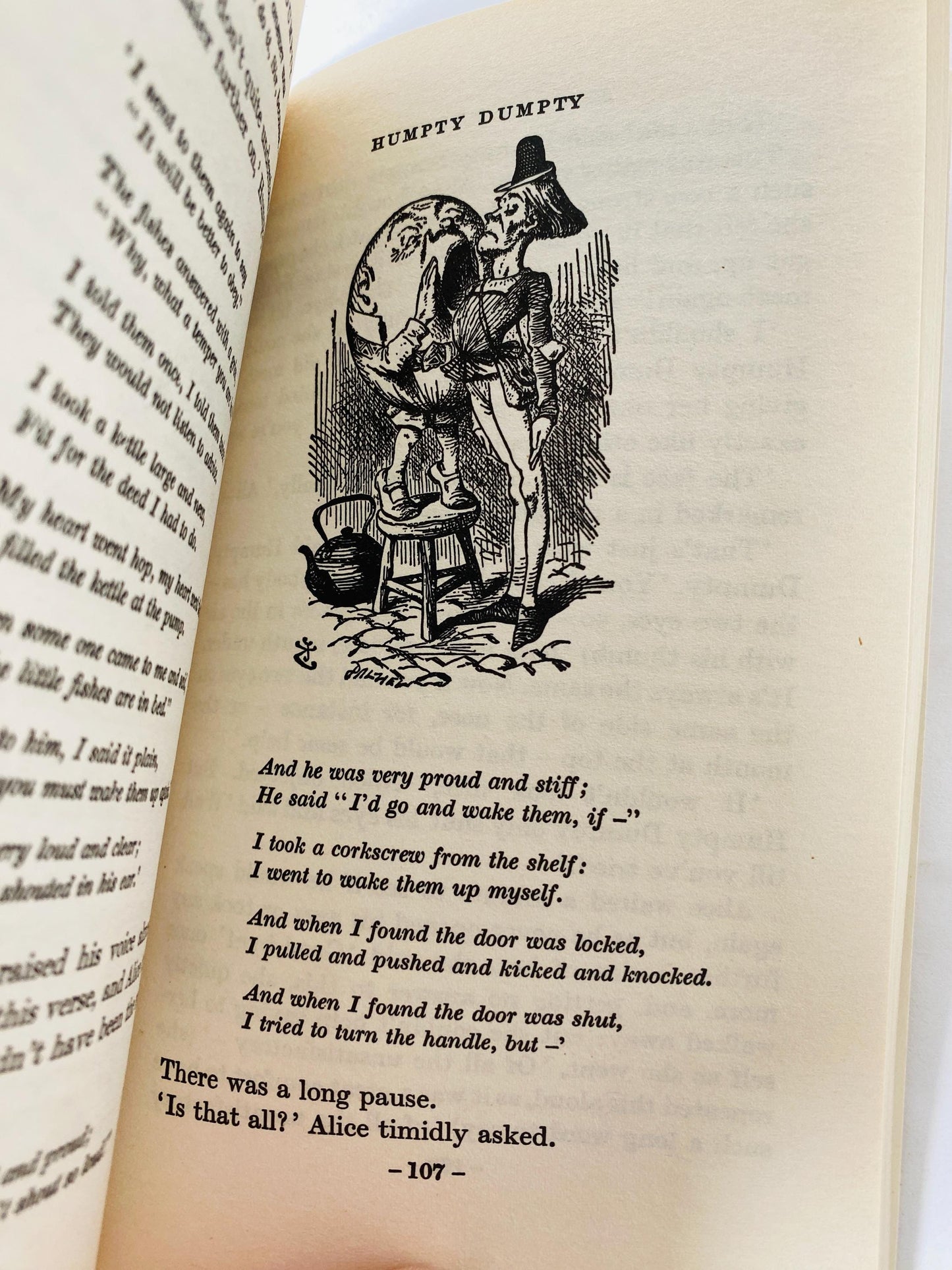 Alice in Wonderland Through the Looking Glass by Lewis Carroll vintage book circa 1976 paperback for little children.
