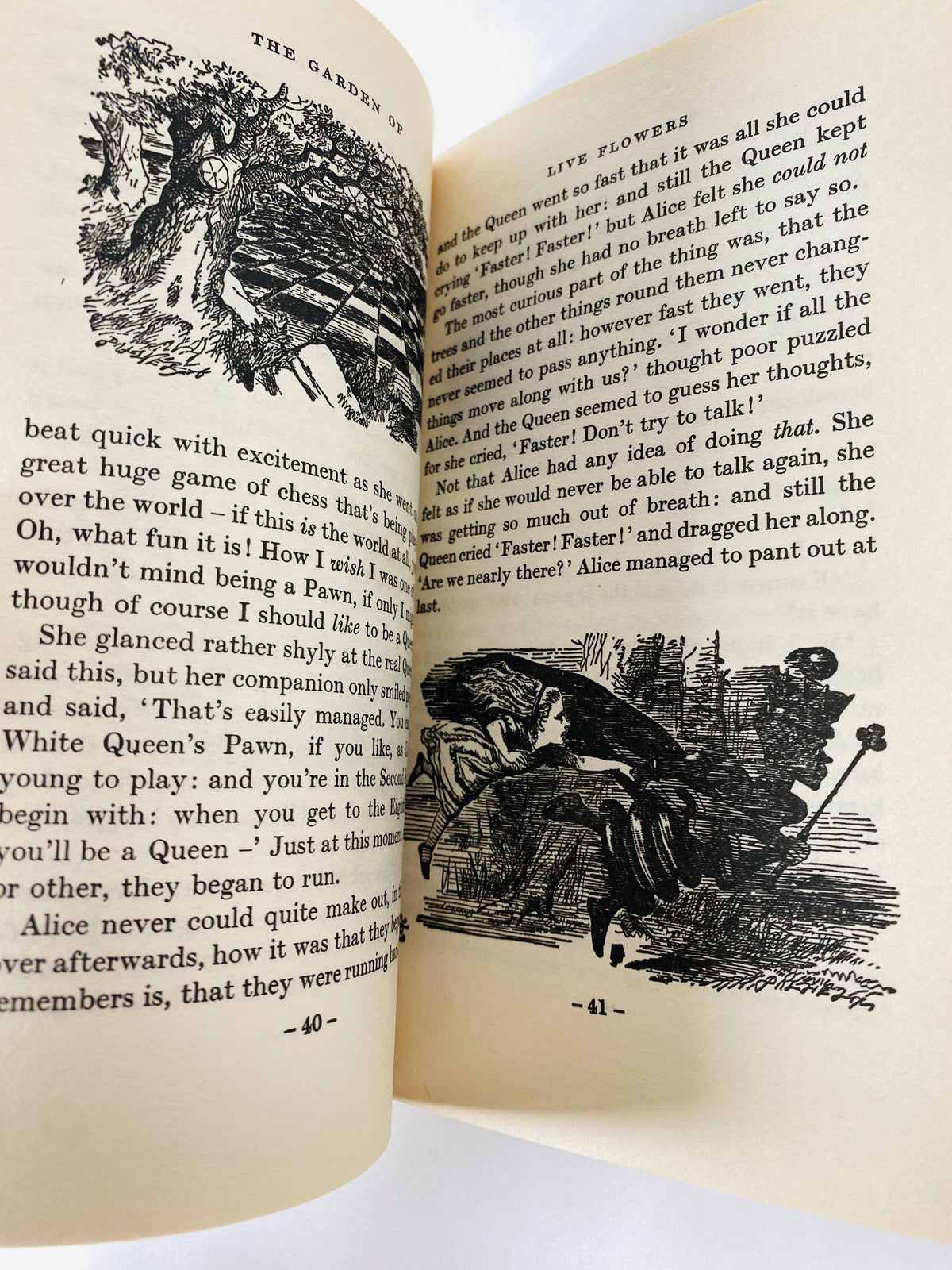 Alice in Wonderland Through the Looking Glass by Lewis Carroll vintage book circa 1976 paperback for little children.