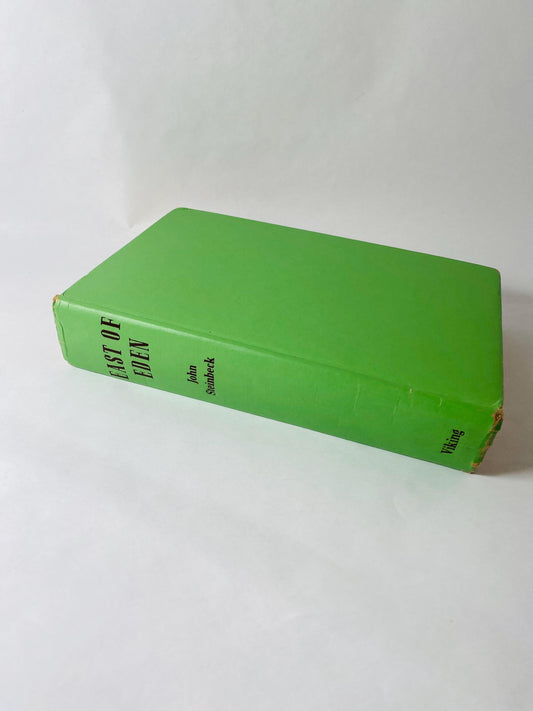 East of Eden book by John Steinbeck circa 1952 Vintage book EARLY PRINTING winner of the Nobel Prize. Green home decor