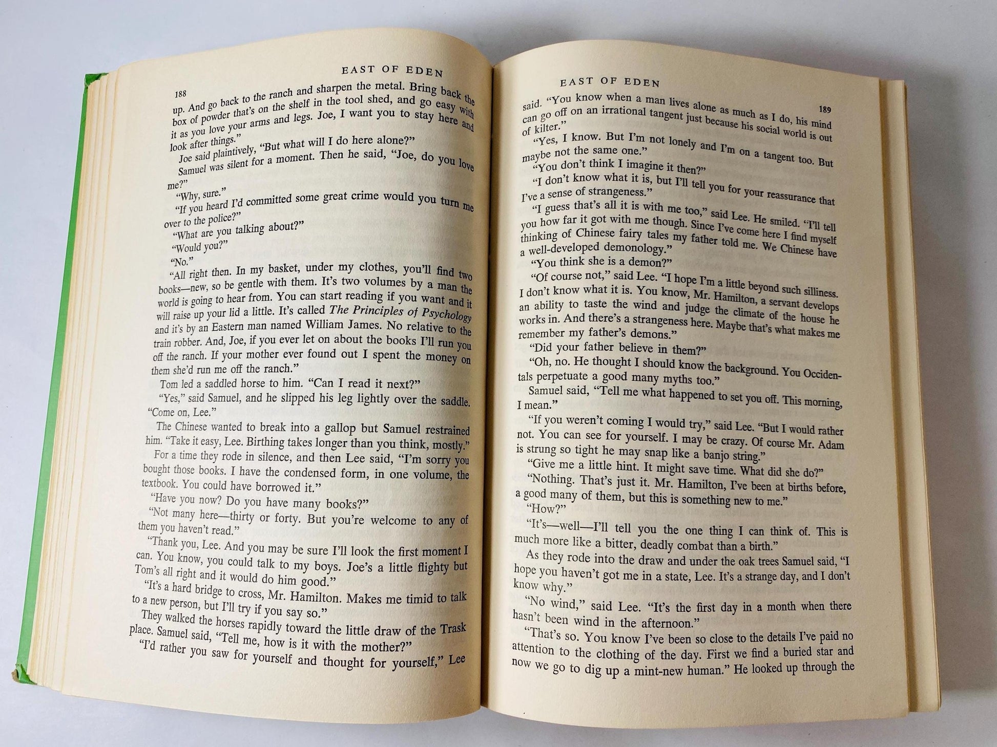 East of Eden book by John Steinbeck circa 1952 Vintage book EARLY PRINTING winner of the Nobel Prize. Green home decor