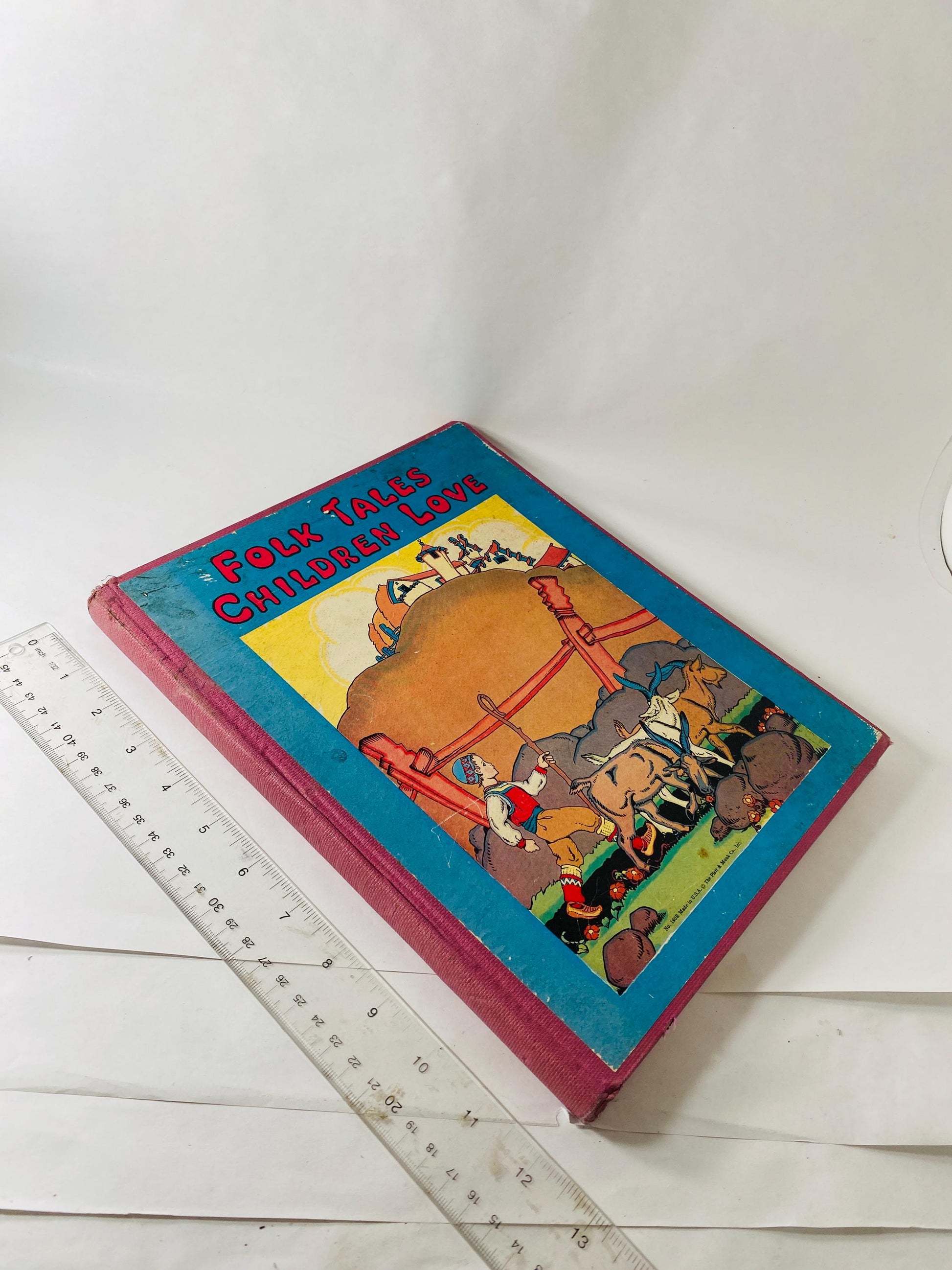 1934 Folk Tales Children Love LARGE vintage Platt & Munk book by Watty Piper Illustrated Children's Book Fairy Tales