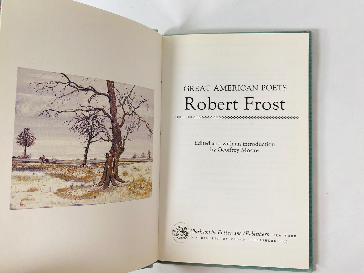Poetry of Robert Frost vintage book of poems circa 1986 EARLY PRINTING home decor Rural Life Pulitzer Prize Road Less Traveled