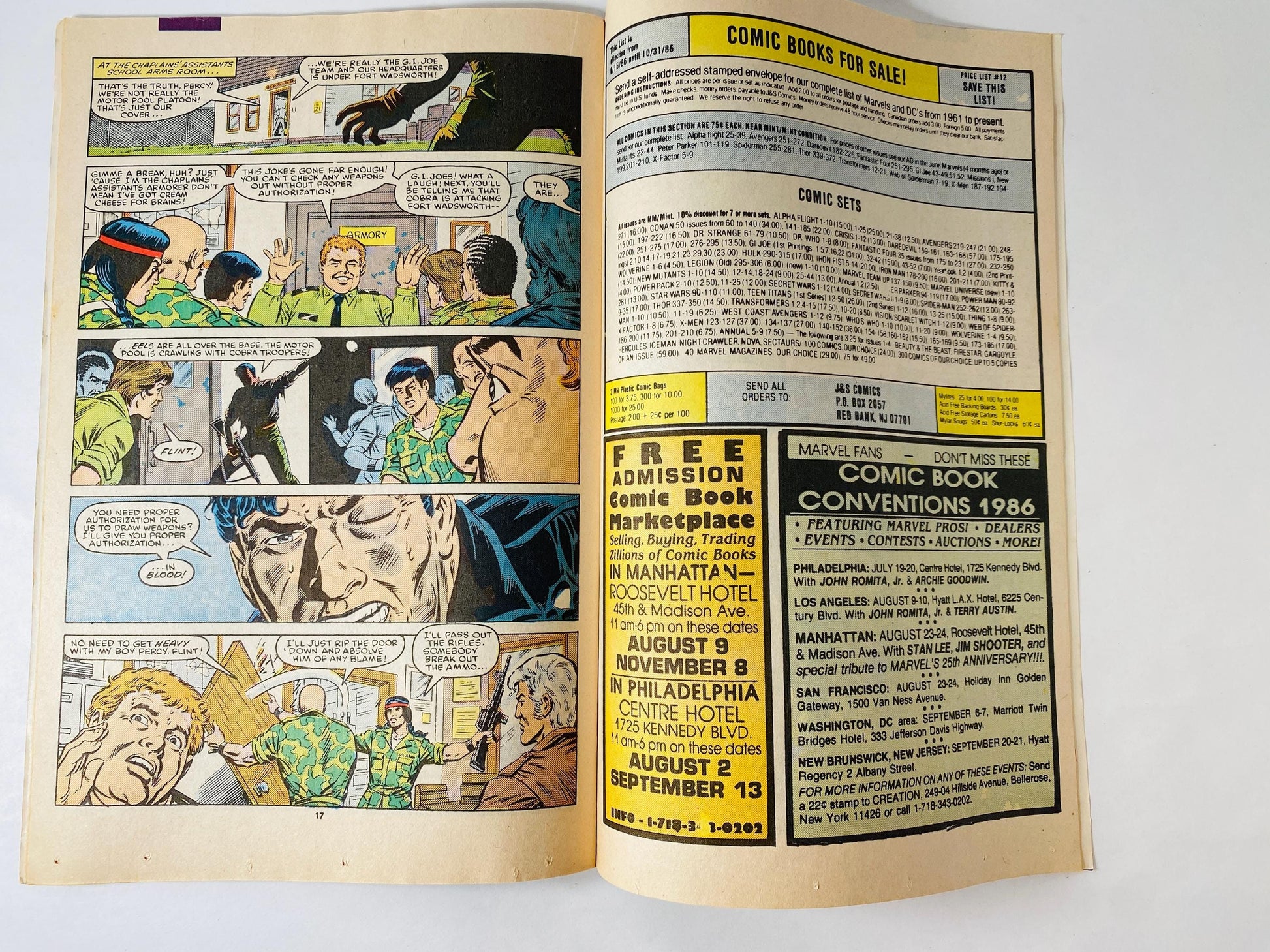 Vintage G.I. Joe A Real American Hero #53 Comic Book, Marvel 1986 Newsstand Edition, 25th Anniversary Cover, Pit-Fall, Larry Hama