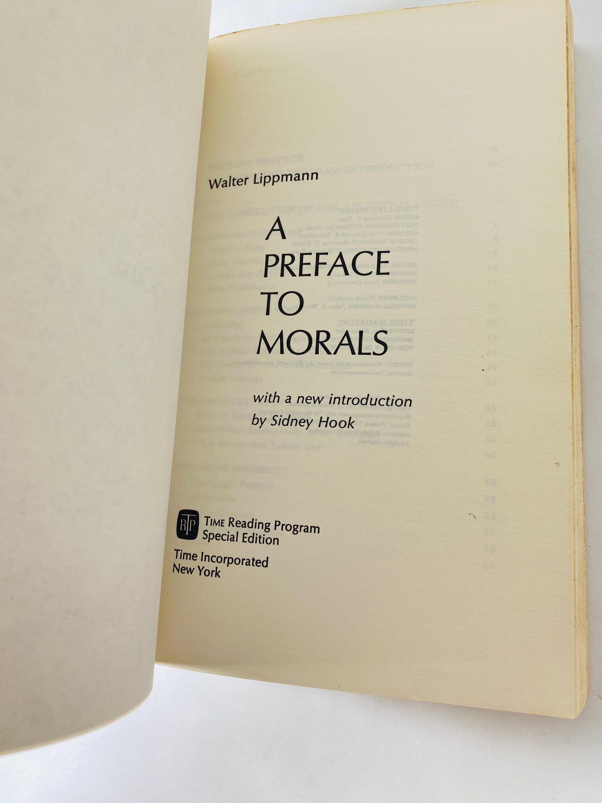 Preface to Morals Walter Lippmann 1964 vintage paperback book Philosophy Morality Ethics Book