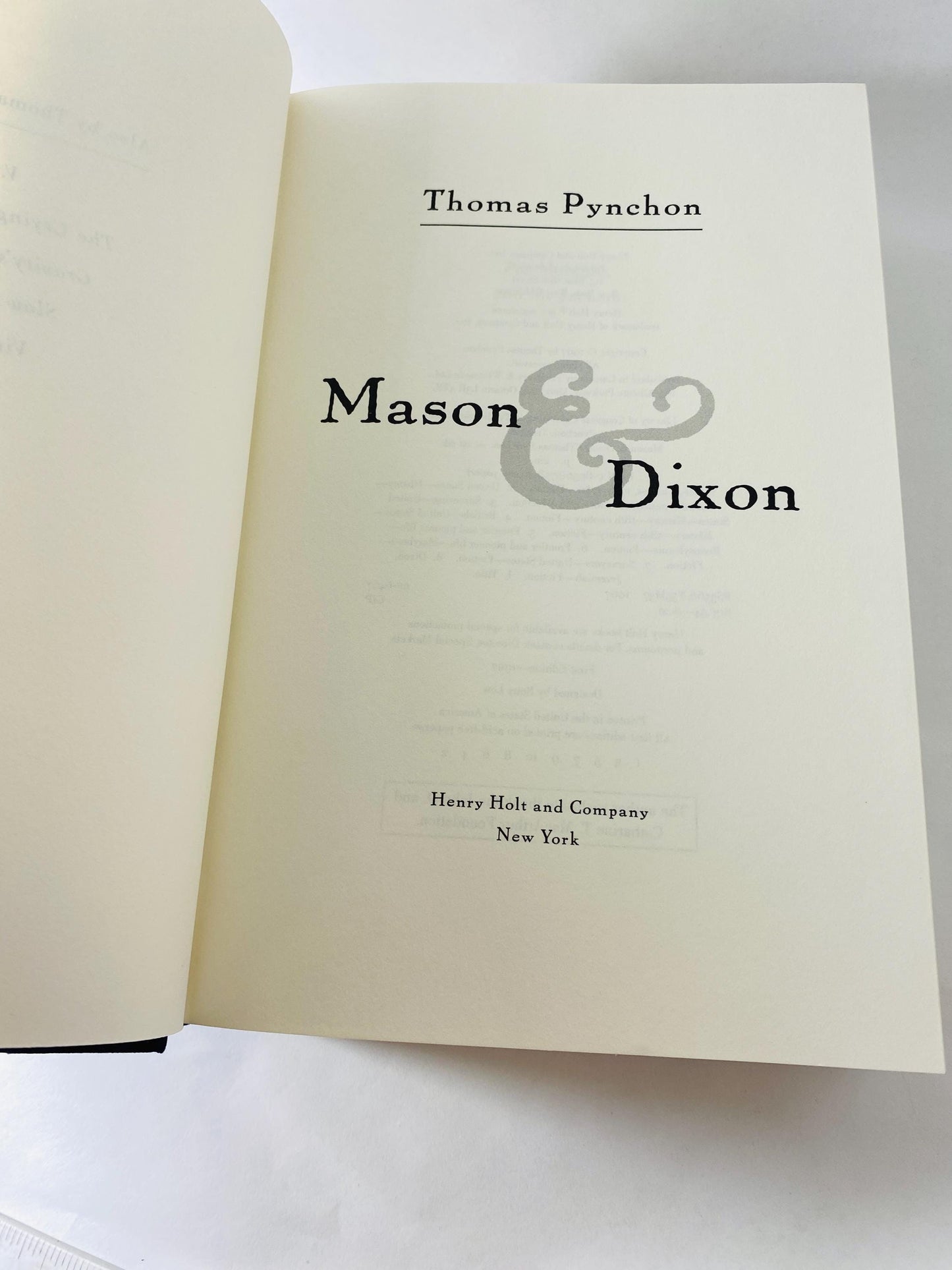 Mason & Dixon vintage book by Thomas Pynchon FIRST EDITION. Henry Holt and Co. Circa 1997.
