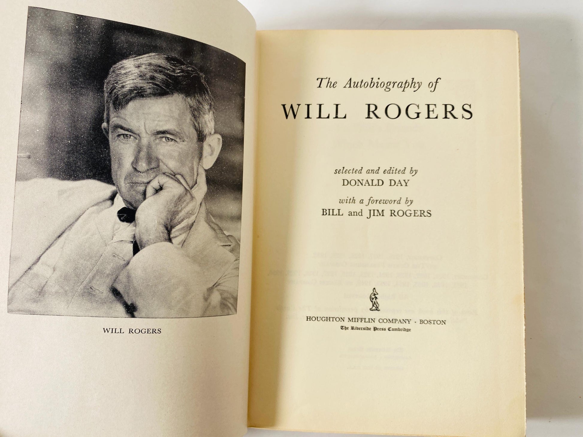 1949 Autobiography of Will Rogers vintage book by Donald Day Humorist Cowboy Philosopher