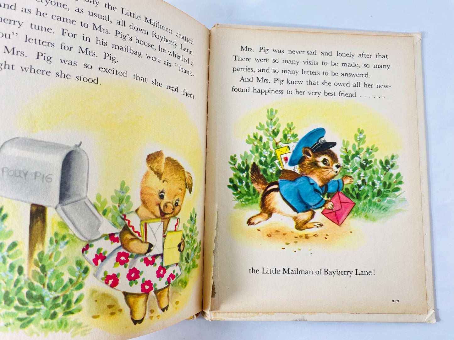 1952 Little Mailman of Bayberry Lane Vintage Rand McNally Book Tip Top Elf children's book by Ian Munn illustrated Elizabeth Webbe squirrel