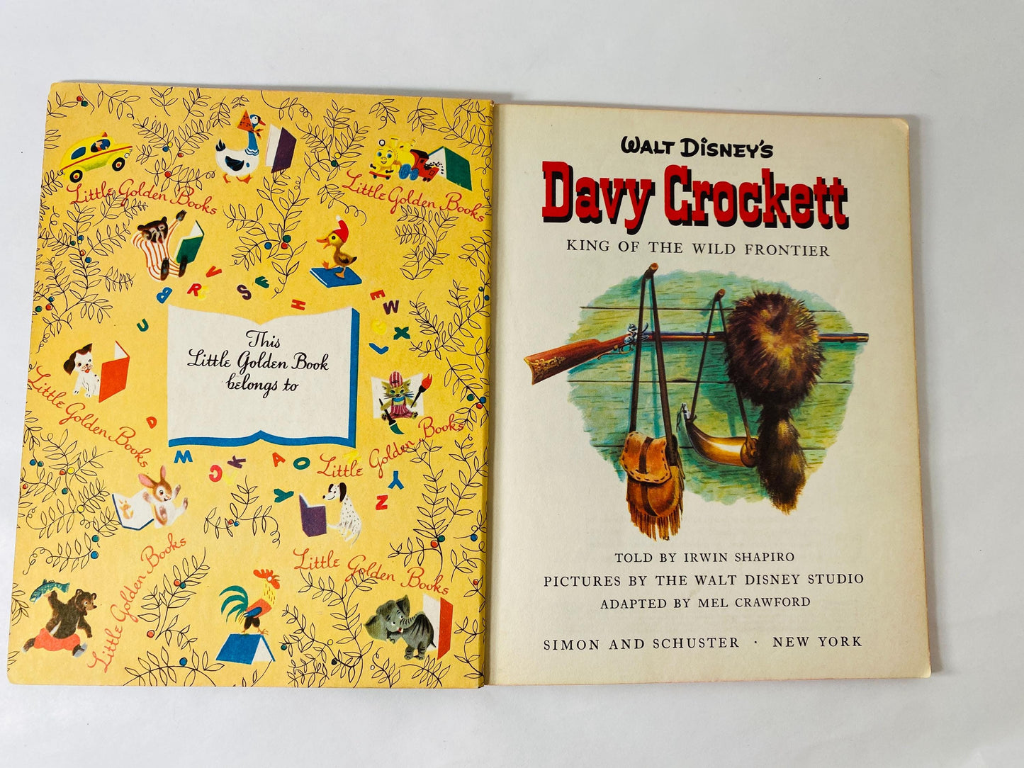 Davy Crockett vintage Little Golden Book circa 1955 Walt Disney