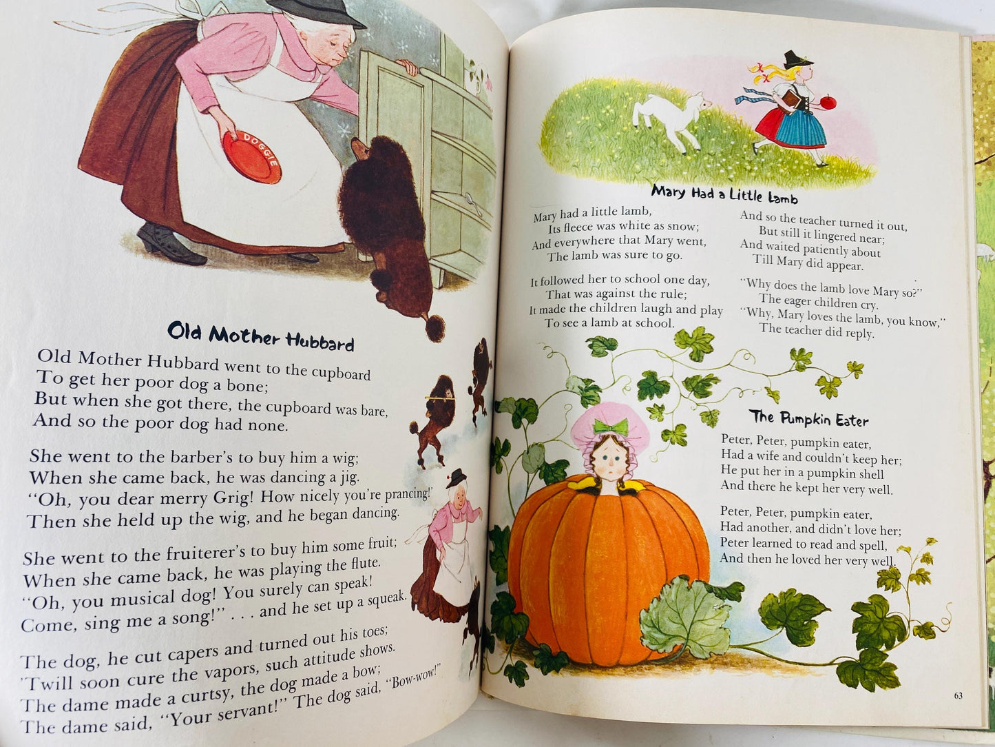 1982 Mother Goose LARGE vintage book illustrated by Gyo Fujikawa children's Fairy Tales Bedtime stories porch