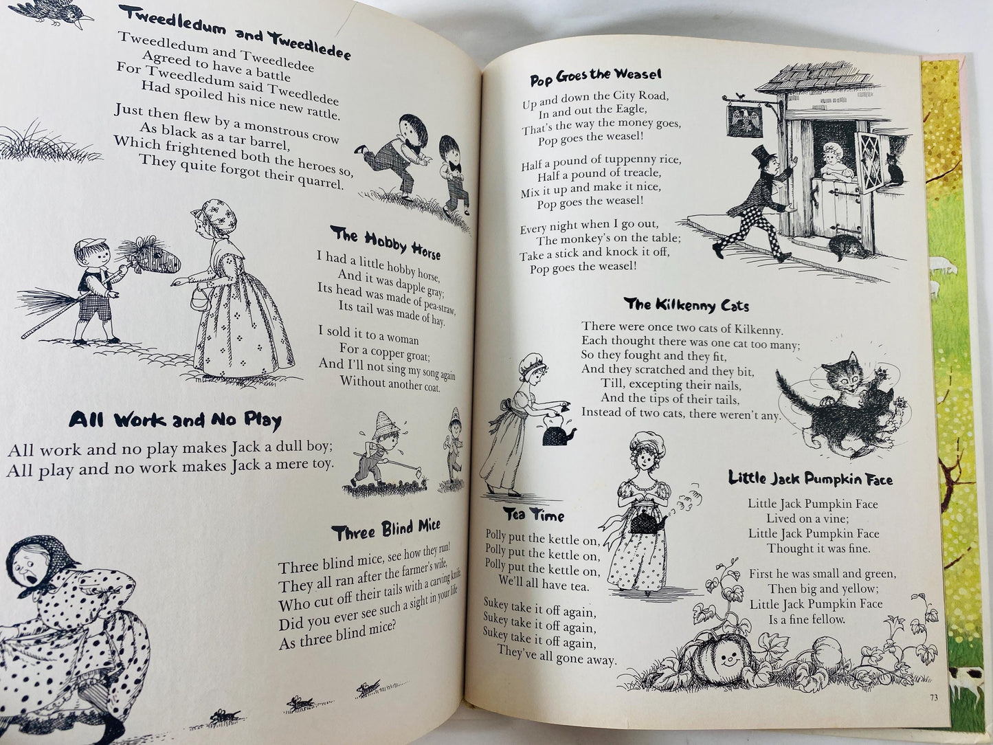 1982 Mother Goose LARGE vintage book illustrated by Gyo Fujikawa children's Fairy Tales Bedtime stories porch