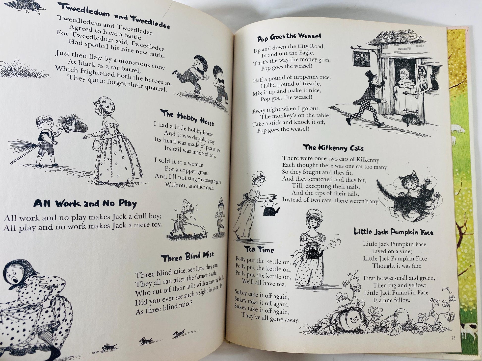 1982 Mother Goose LARGE vintage book illustrated by Gyo Fujikawa children's Fairy Tales Bedtime stories porch