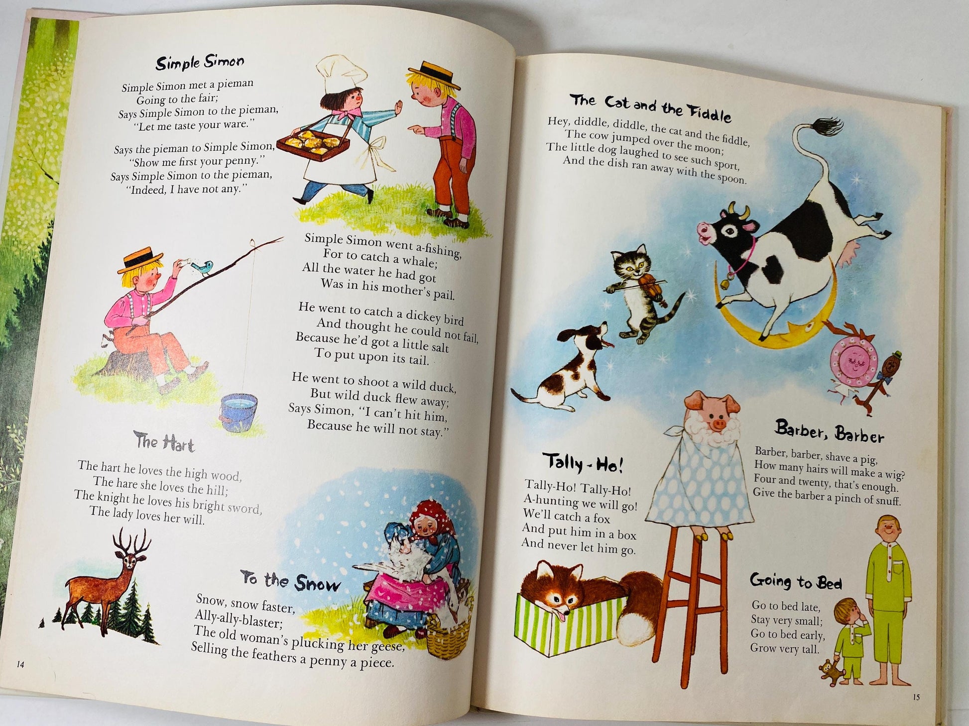 1982 Mother Goose LARGE vintage book illustrated by Gyo Fujikawa children's Fairy Tales Bedtime stories porch