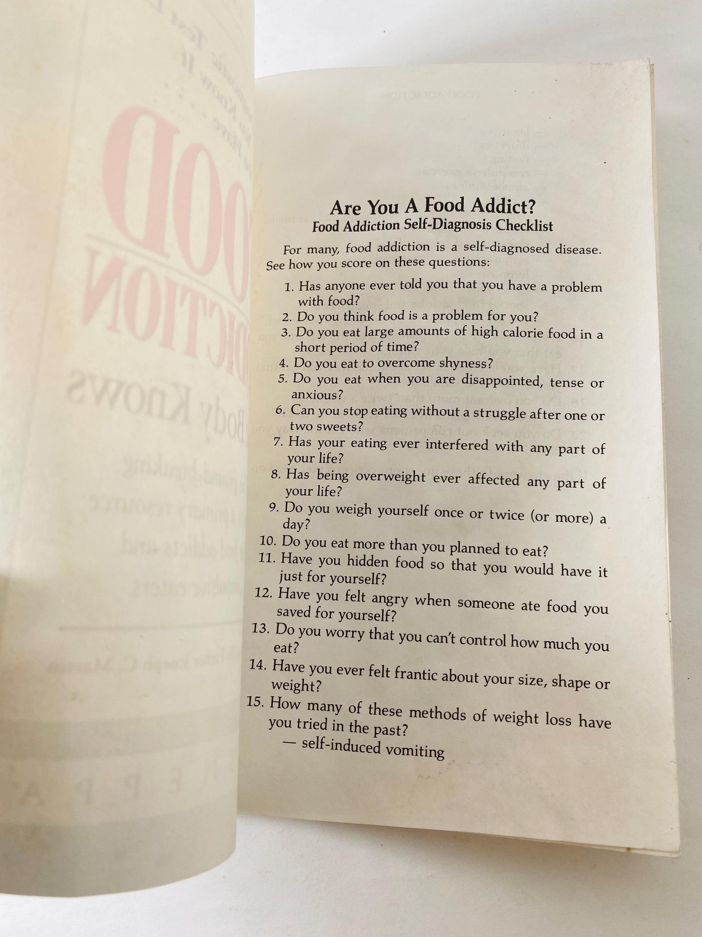 Food Addiction Overeaters Anonymous vintage paperback book by Kay Sheppard 12 steps circa 1989 OA AA