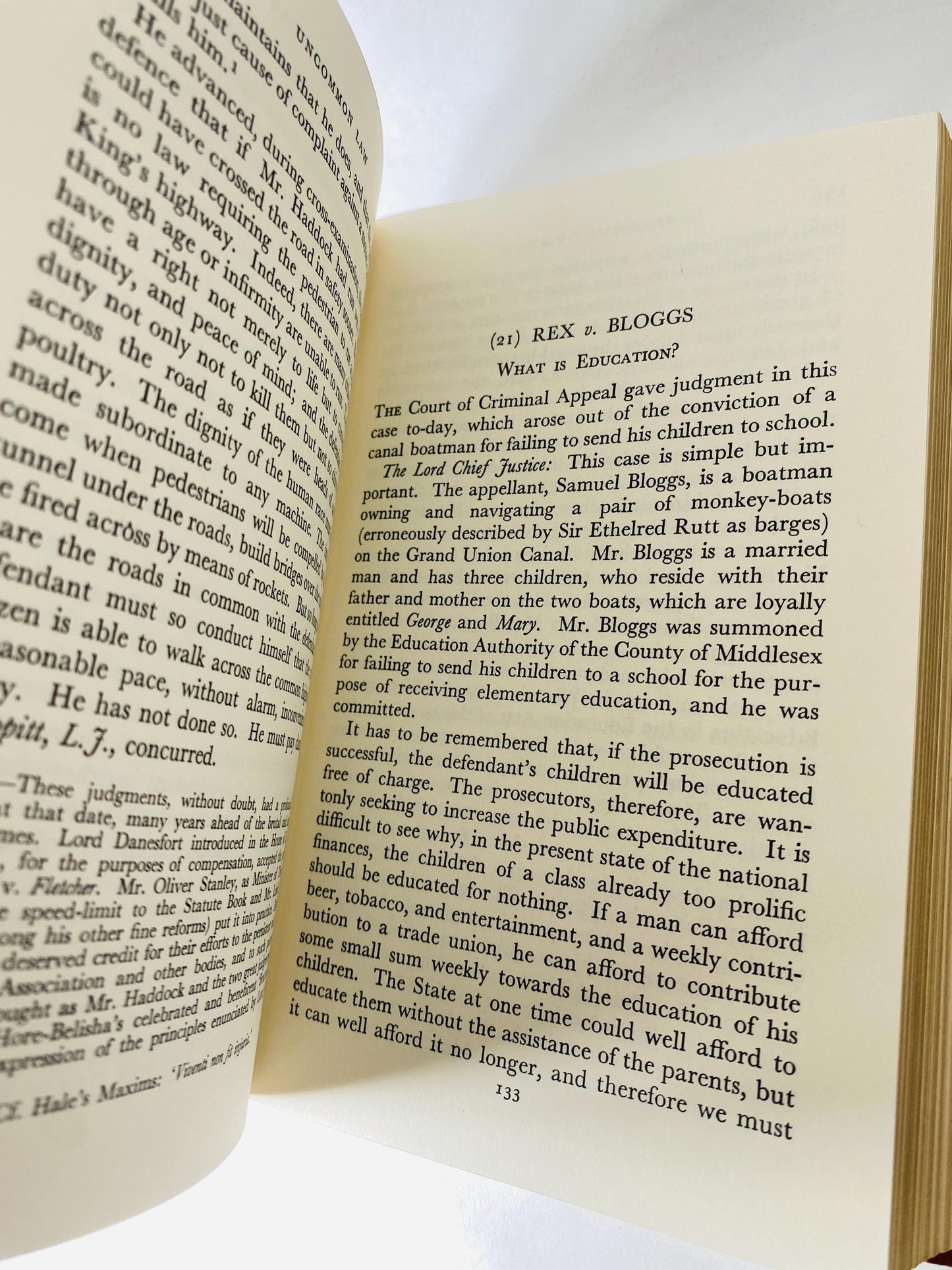 Uncommon Law by AP Herbert Leather Bound Legal Book with Gilt Pages Vintage Lawyer Gift