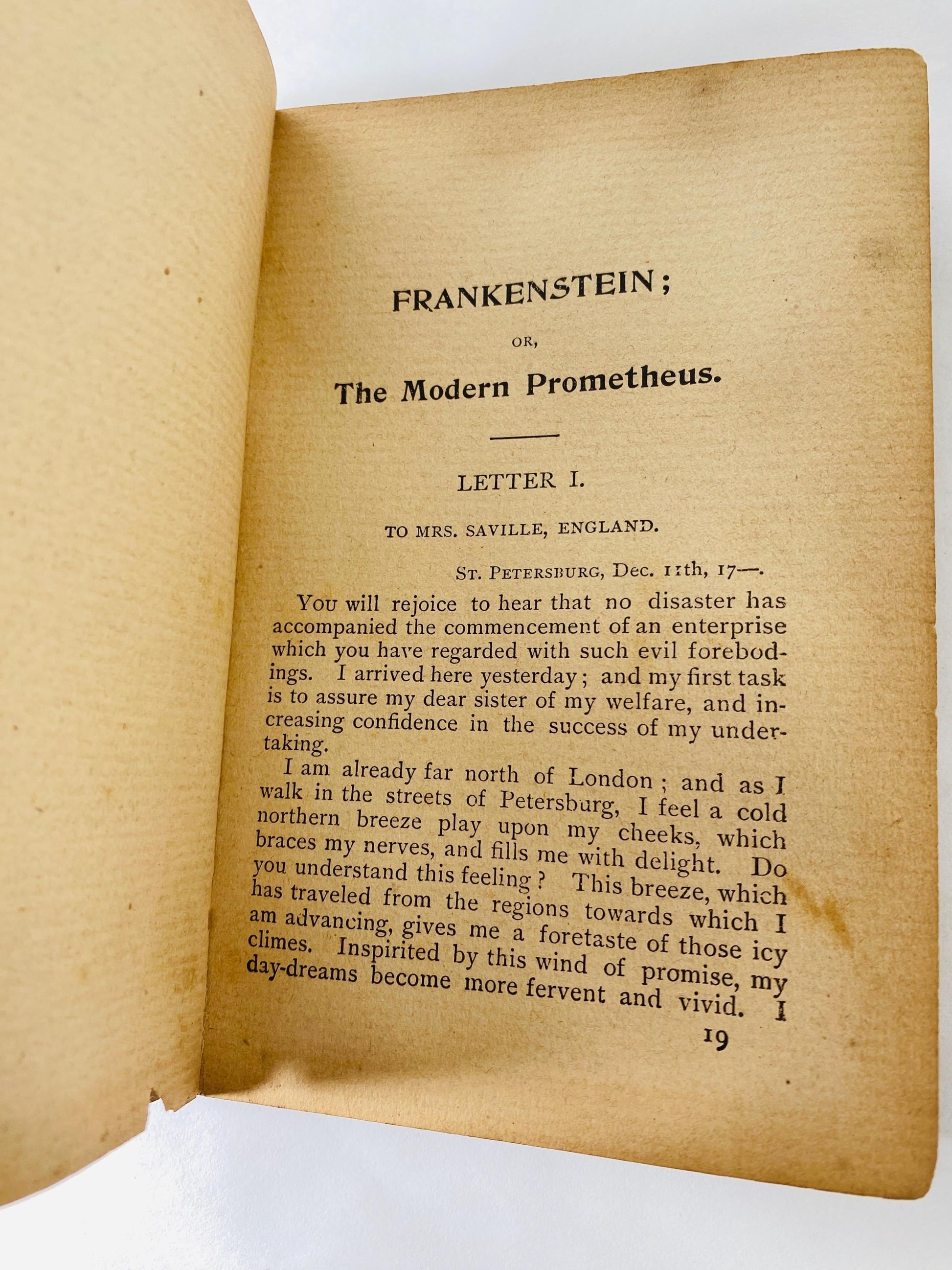 1895 Frankenstein by Mary Shelley vintage book Homewood Publishing Modern Prometheus Rare Christmas antique gift