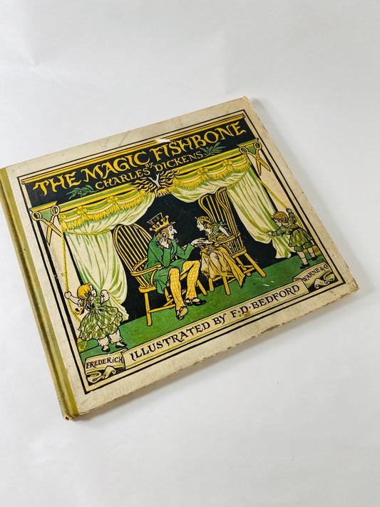1920s Magic Fishbone vintage Charles Dickens illustrated antique Children’s Book Stocking stuffer children's gift.