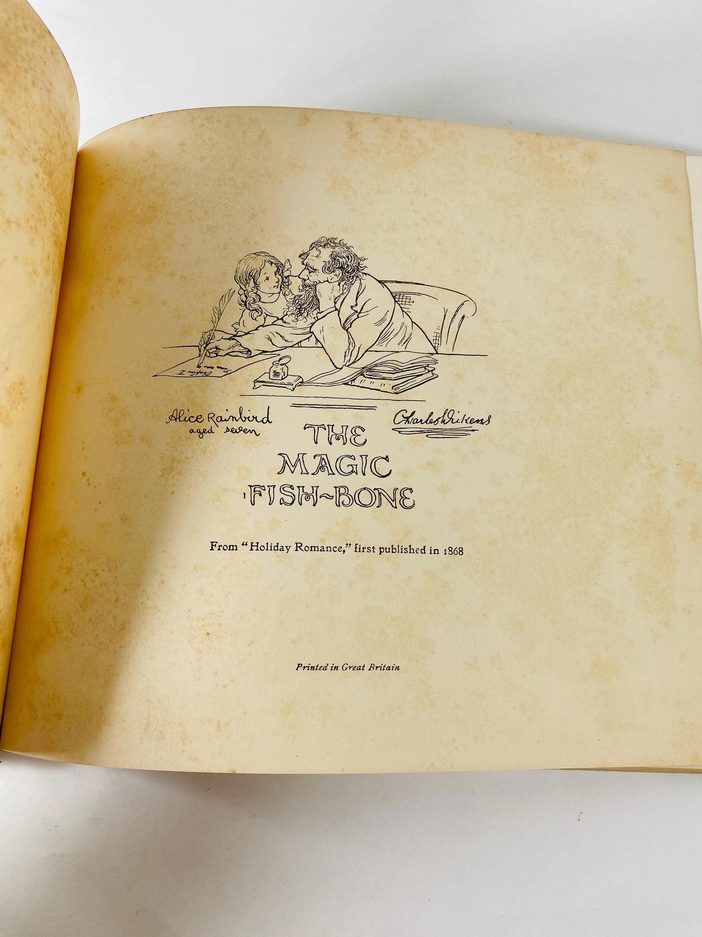 1920s Magic Fishbone vintage Charles Dickens illustrated antique Children’s Book Stocking stuffer children's gift.