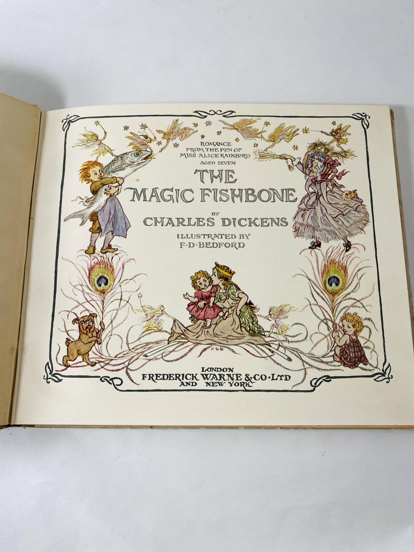 1920s Magic Fishbone vintage Charles Dickens illustrated antique Children’s Book Stocking stuffer children's gift.