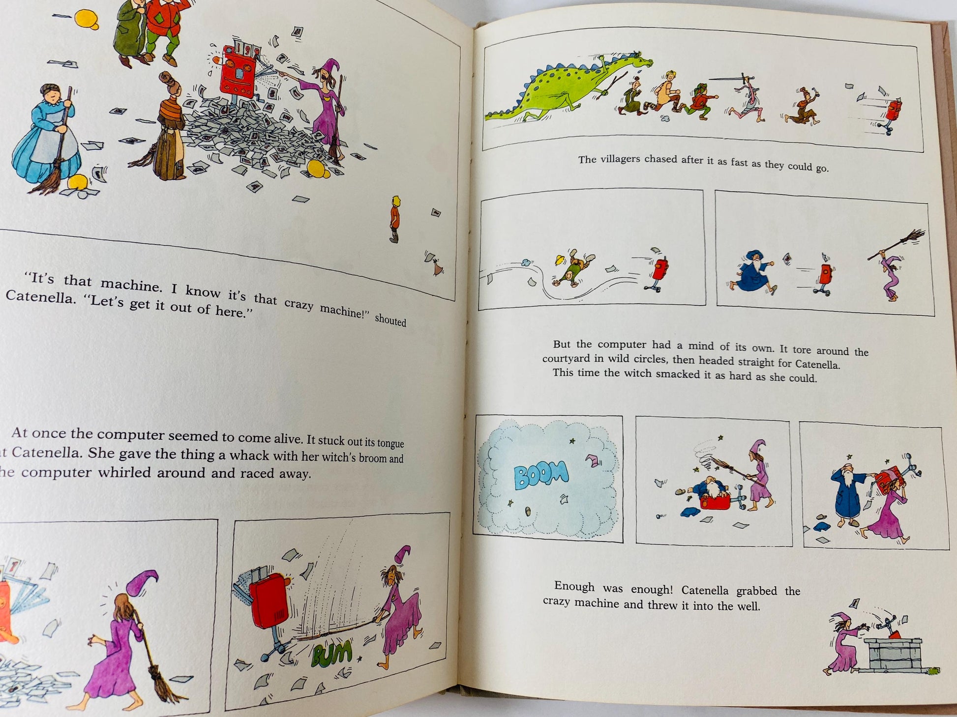 Magic Well vintage children's book by Piero Ventura circa 1976 with allegories book pipelines and industrialism. Data Centers