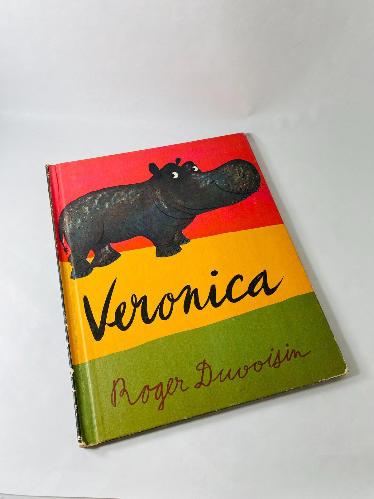 Veronica vintage Weekly Reader children's book by Roger Duvoisin circa 1961 about a hippopotamus who wants to stand out from the herd