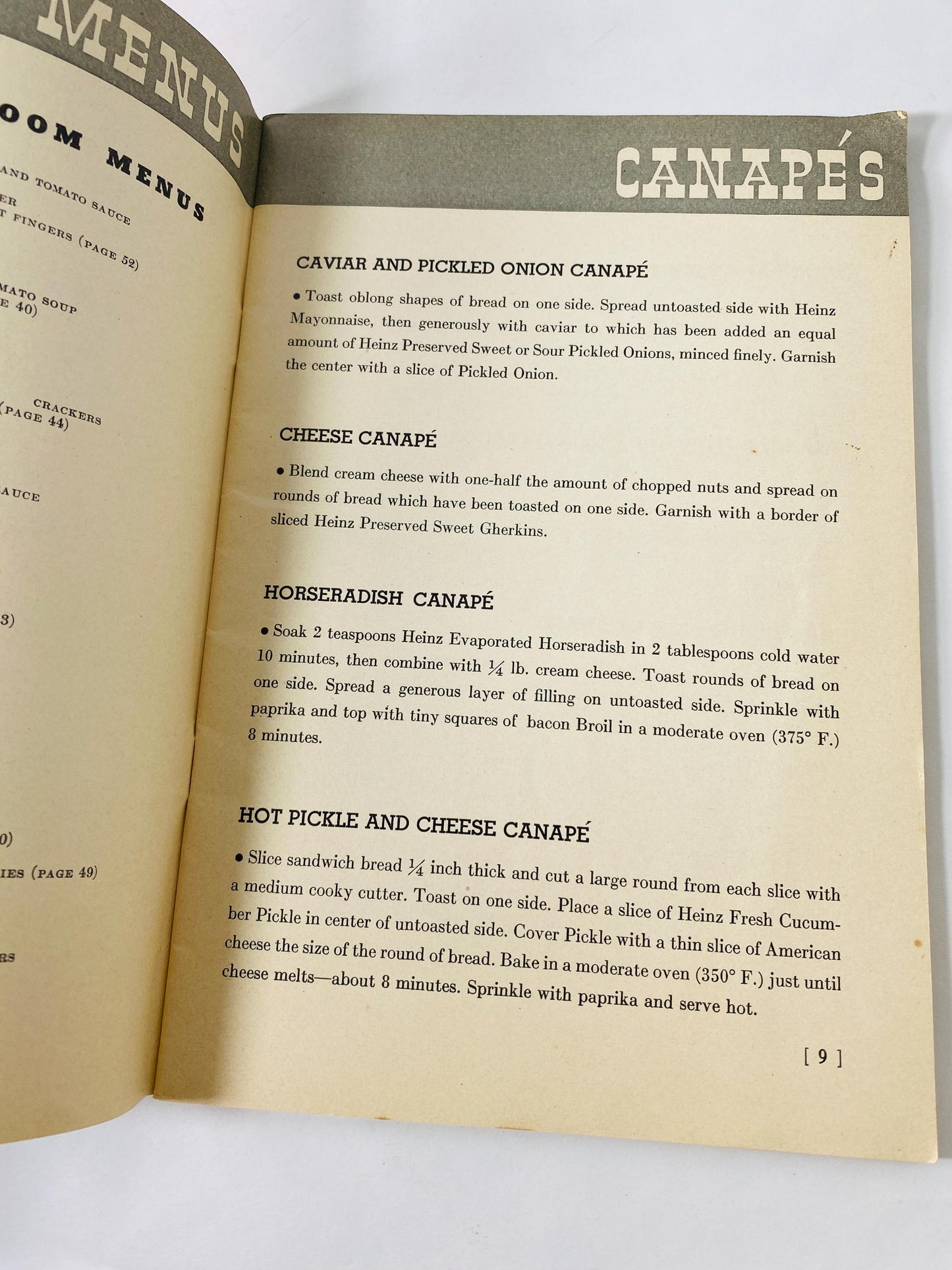 1937 Heinz Book of Quantity Recipes and Menus Vintage Advertising Cookbook Restaurant Recipes for 25–50