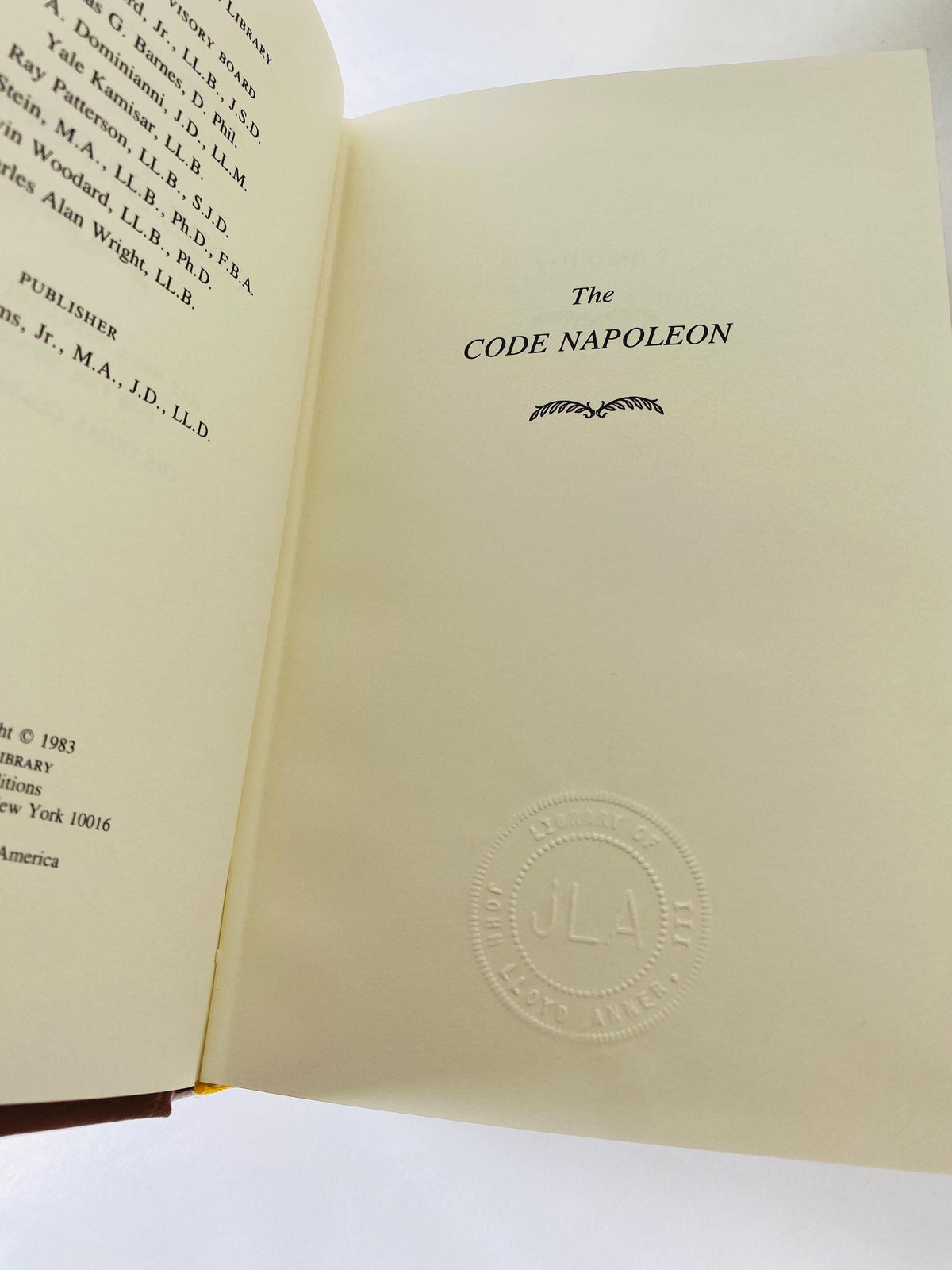 Code Napoleon by Bryant Barrett Leather Bound Legal Book with Gilt Pages Vintage Lawyer Gift