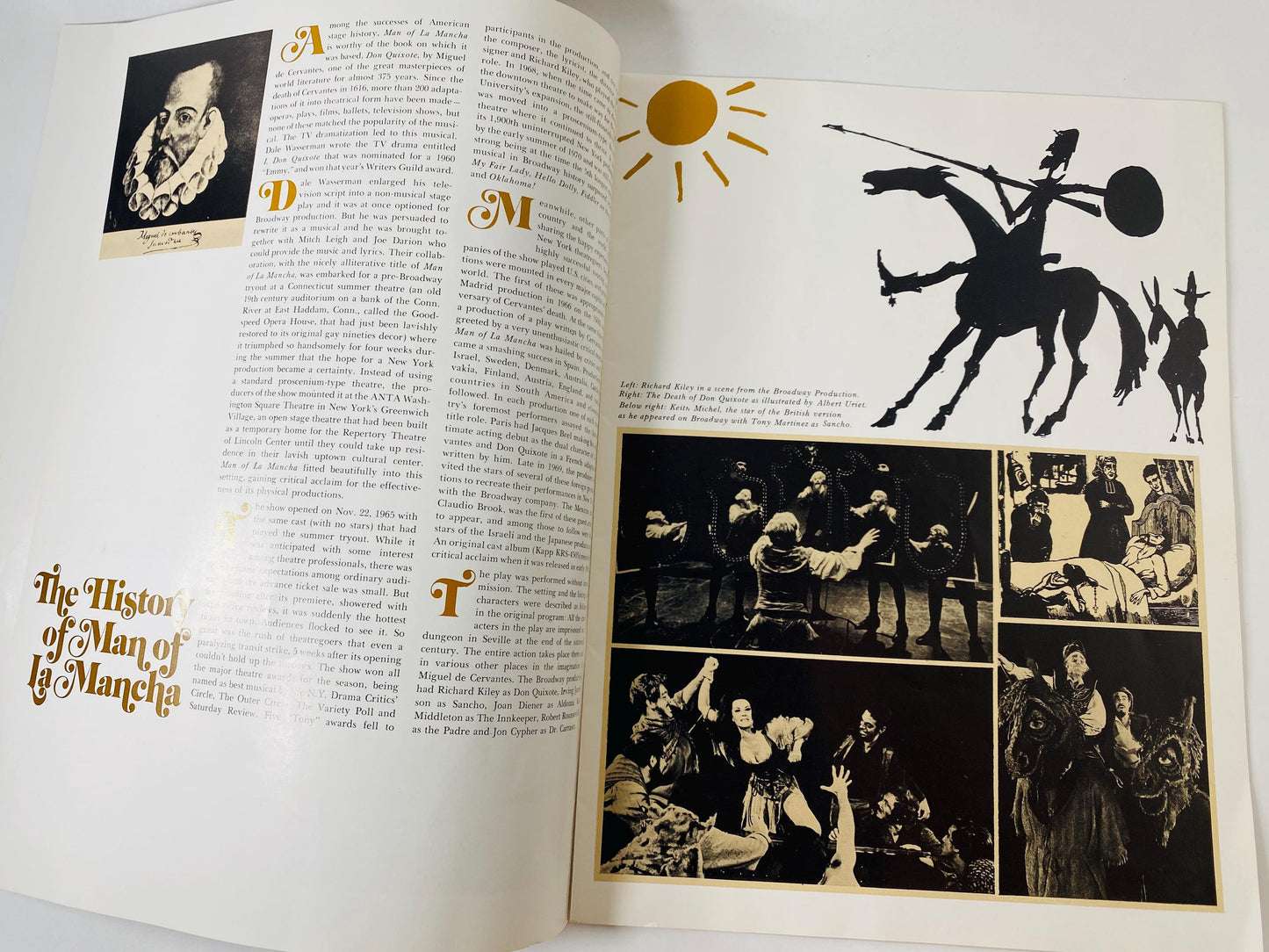 1972 Man of La Mancha Souvenir Program Howard Keel Maura K Wedge Vintage Musical Theatre Broadway Tour Memorabilia Mod Cover Art