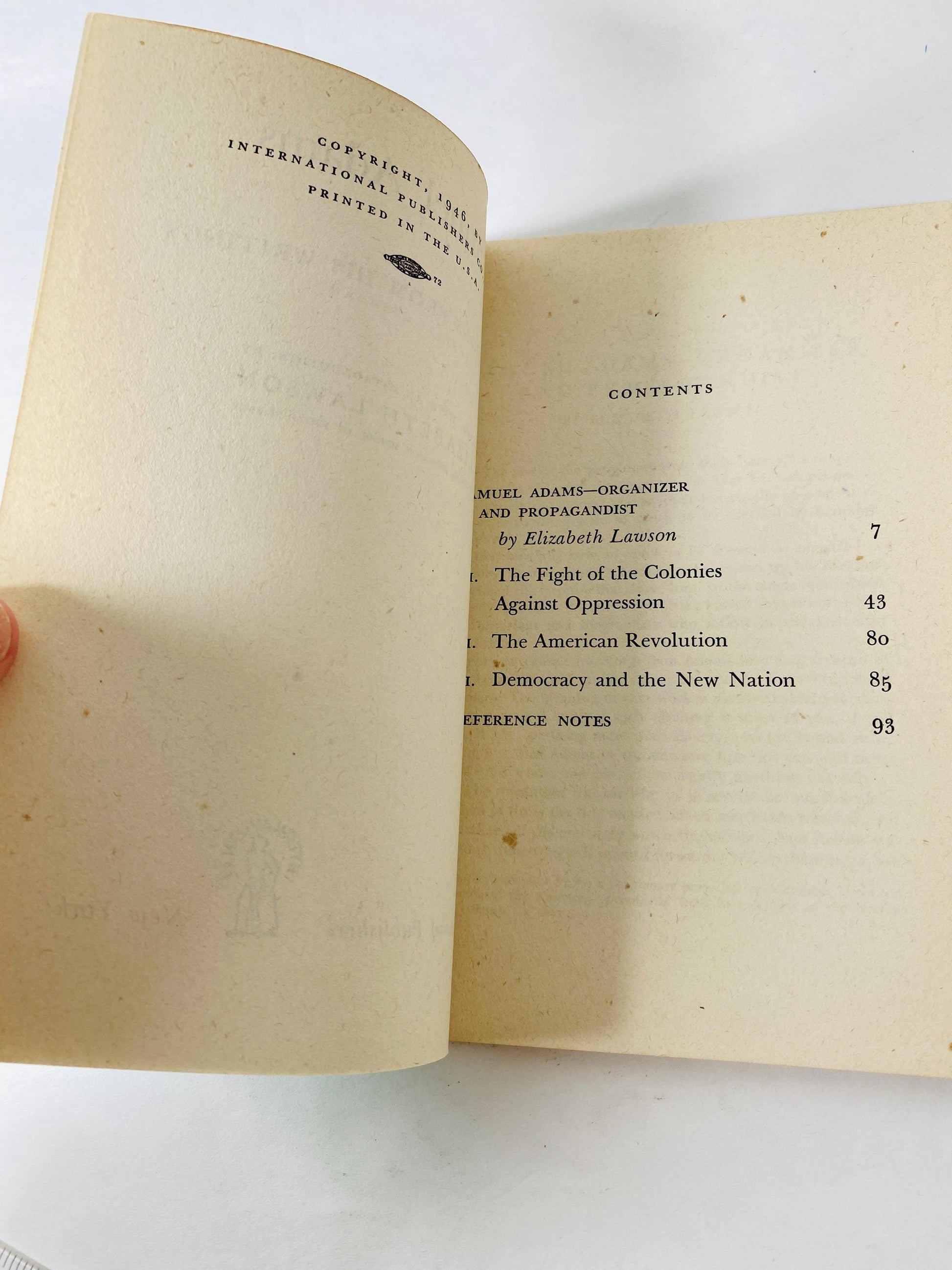 1946 Samuel Adams Selections from His Writings American Revolution History vintage philosophy paperback book