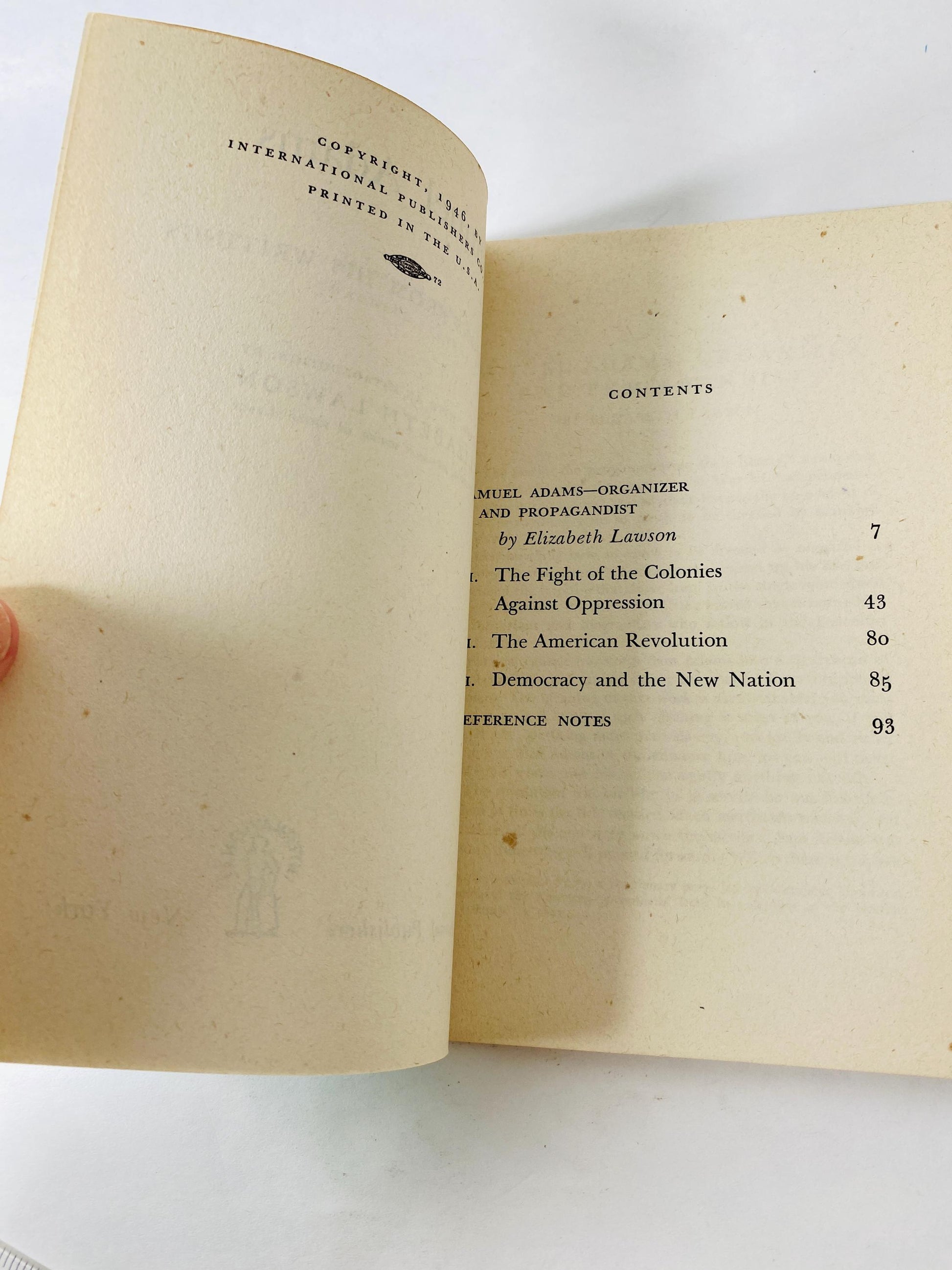 1946 Samuel Adams Selections from His Writings American Revolution History vintage philosophy paperback book
