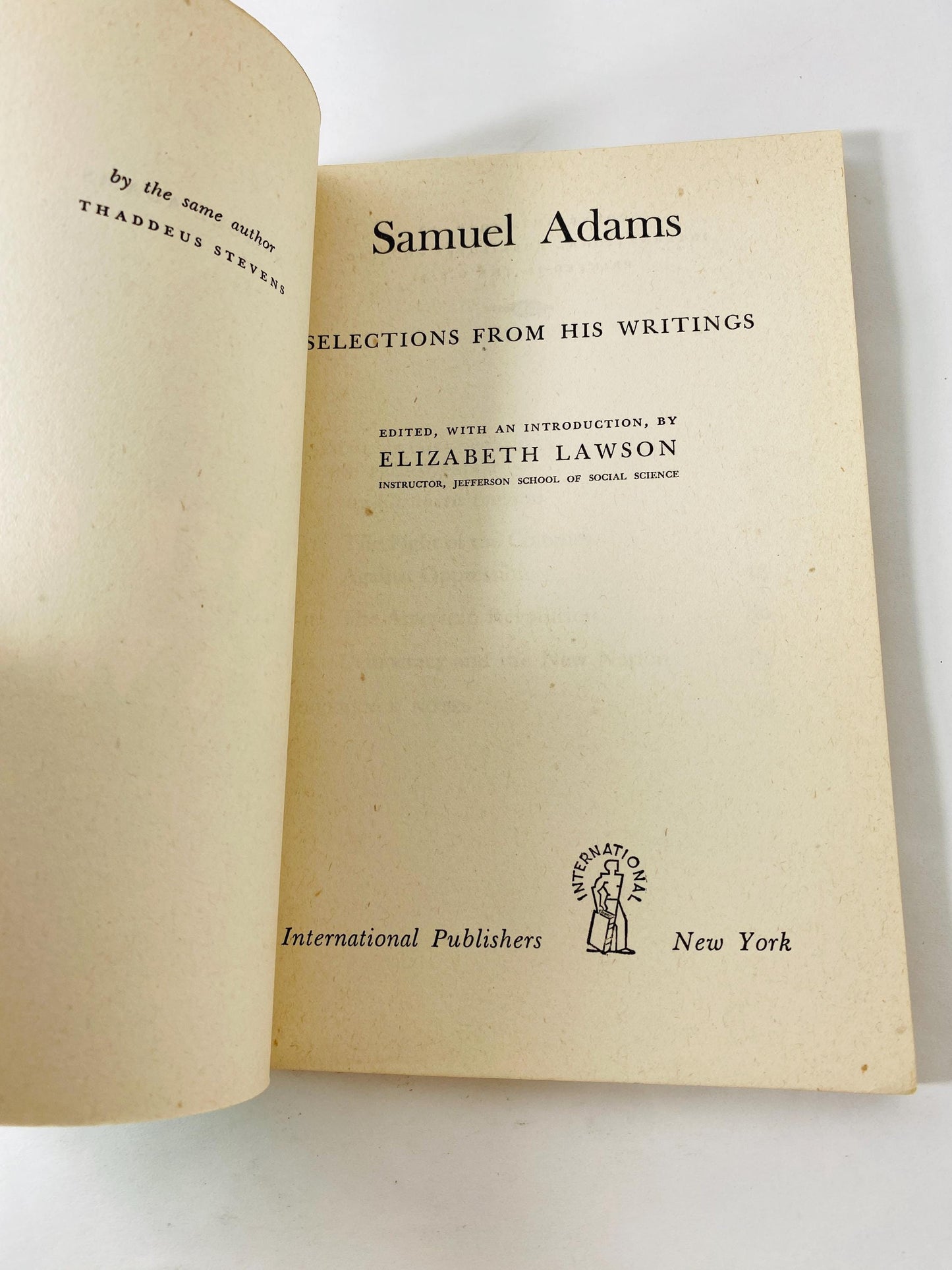 1946 Samuel Adams Selections from His Writings American Revolution History vintage philosophy paperback book