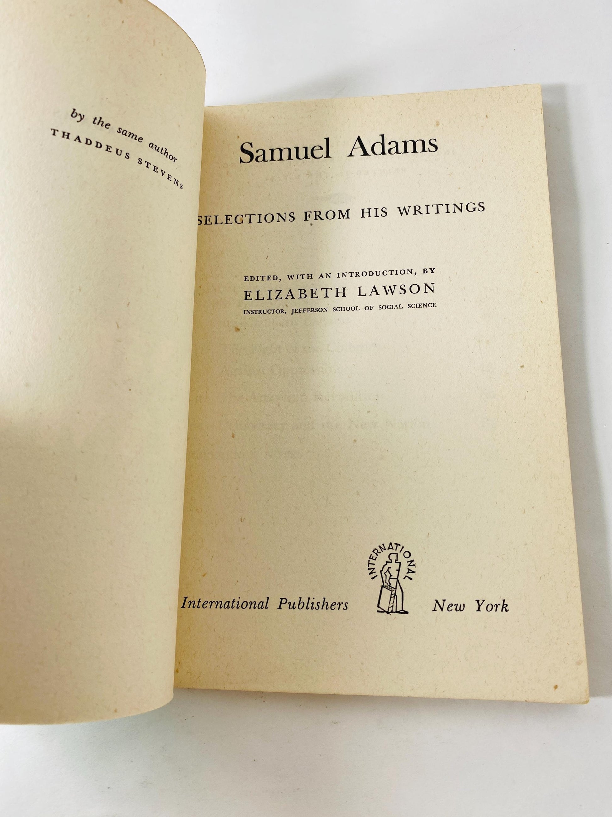 1946 Samuel Adams Selections from His Writings American Revolution History vintage philosophy paperback book