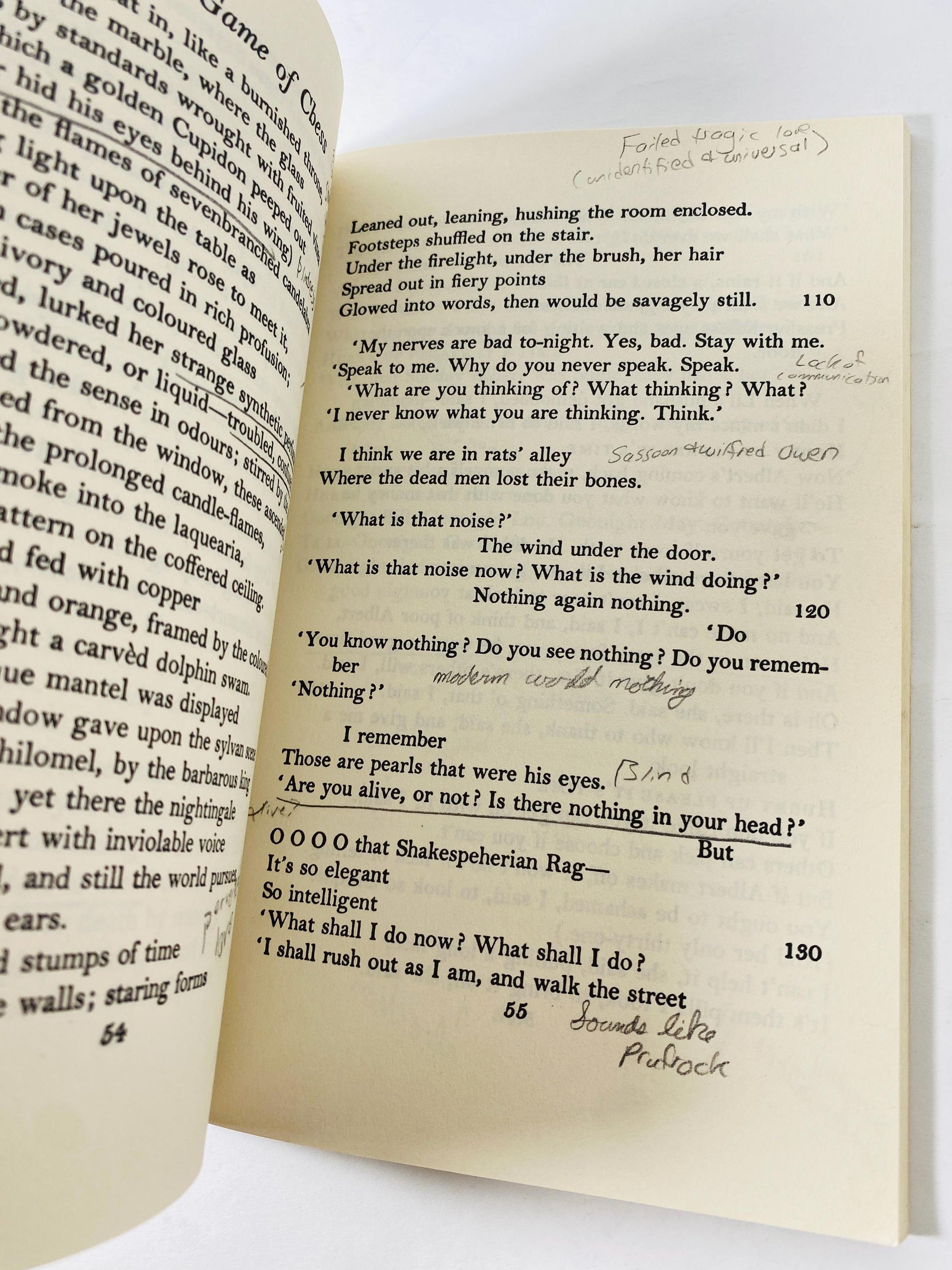 1971 TS Eliot vintage paperback book Selected Poems Love Song of J. Alfred Prufrock, Game of Chess, Waste Land, Hollow Men, Ash-Wednesday