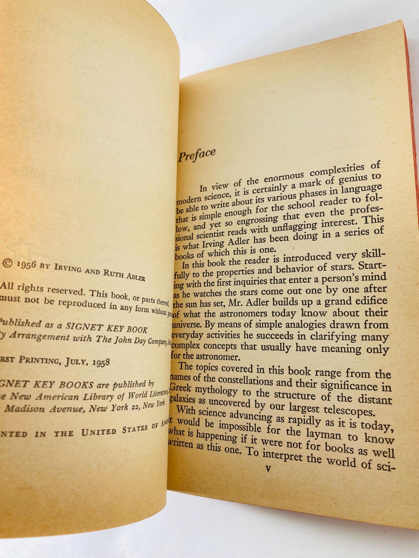1958 Stars Steppingstones into Space Irving vintage Signet paperback book by Adler Astronomy Key Mid Century Science