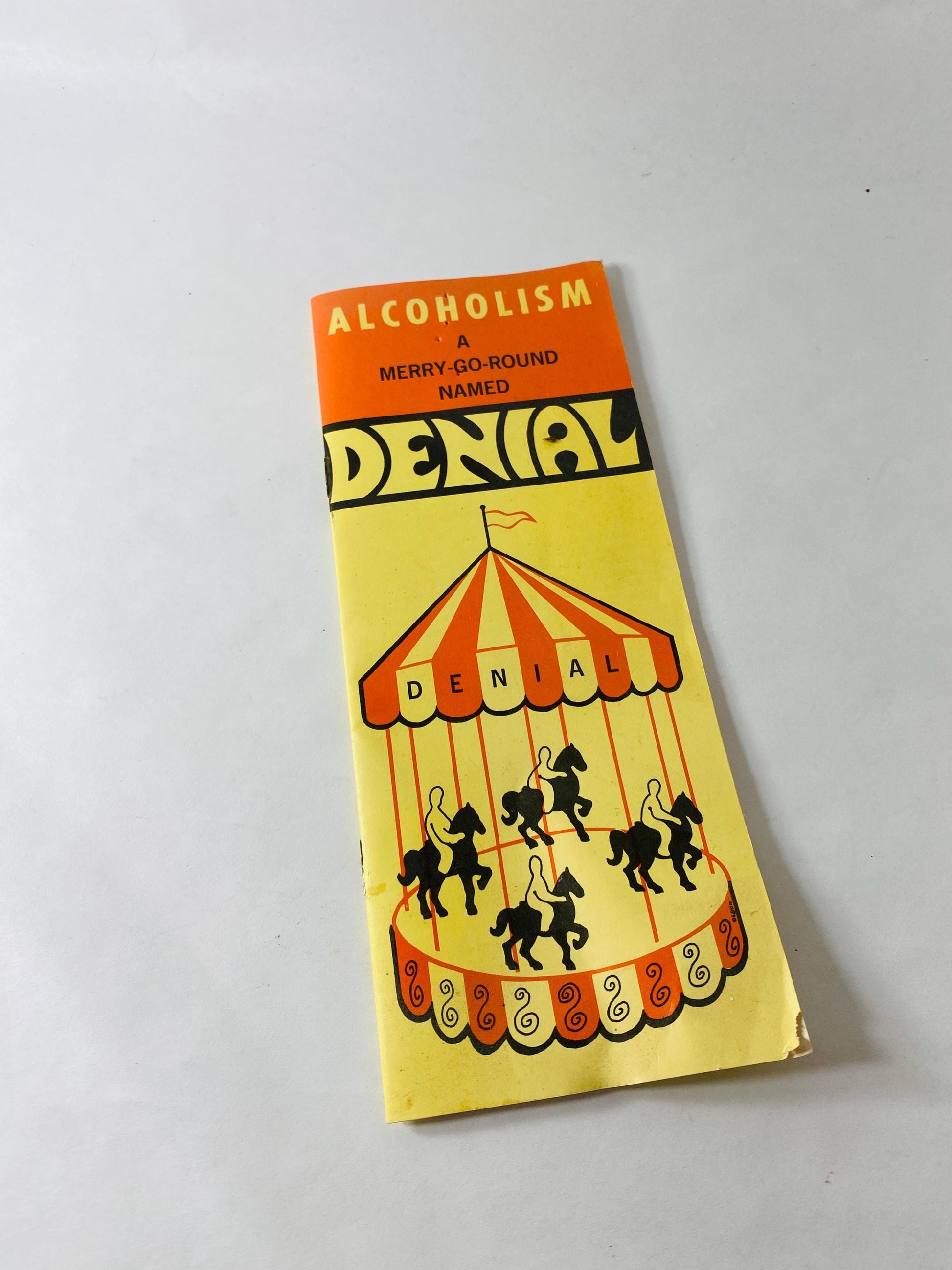 Vintage Alcoholism A Merry-Go-Round Named Denial Booklet by Rev Joseph L Kellermann Recovery AA Al-Anon Pamphlet circa 1987